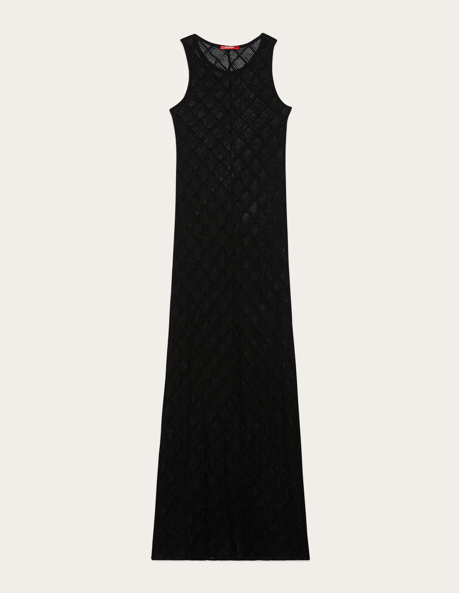 Abito lungo con viscosa a piccoli rombi Summer Glam - Image 5