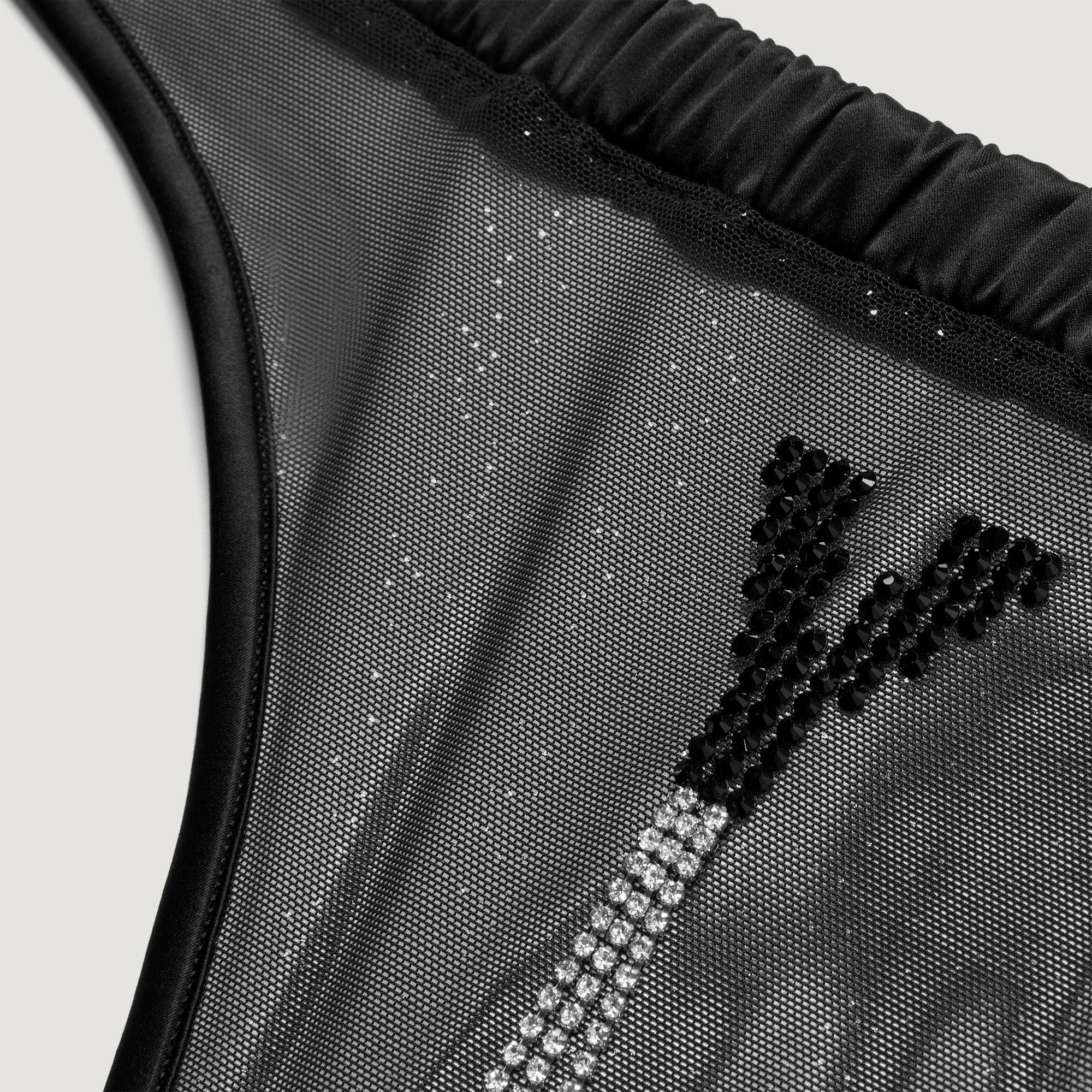 Brasiliana aperta con brillantini e dettagli in strass in velluto e tulle Privè - It Girl - Image 5