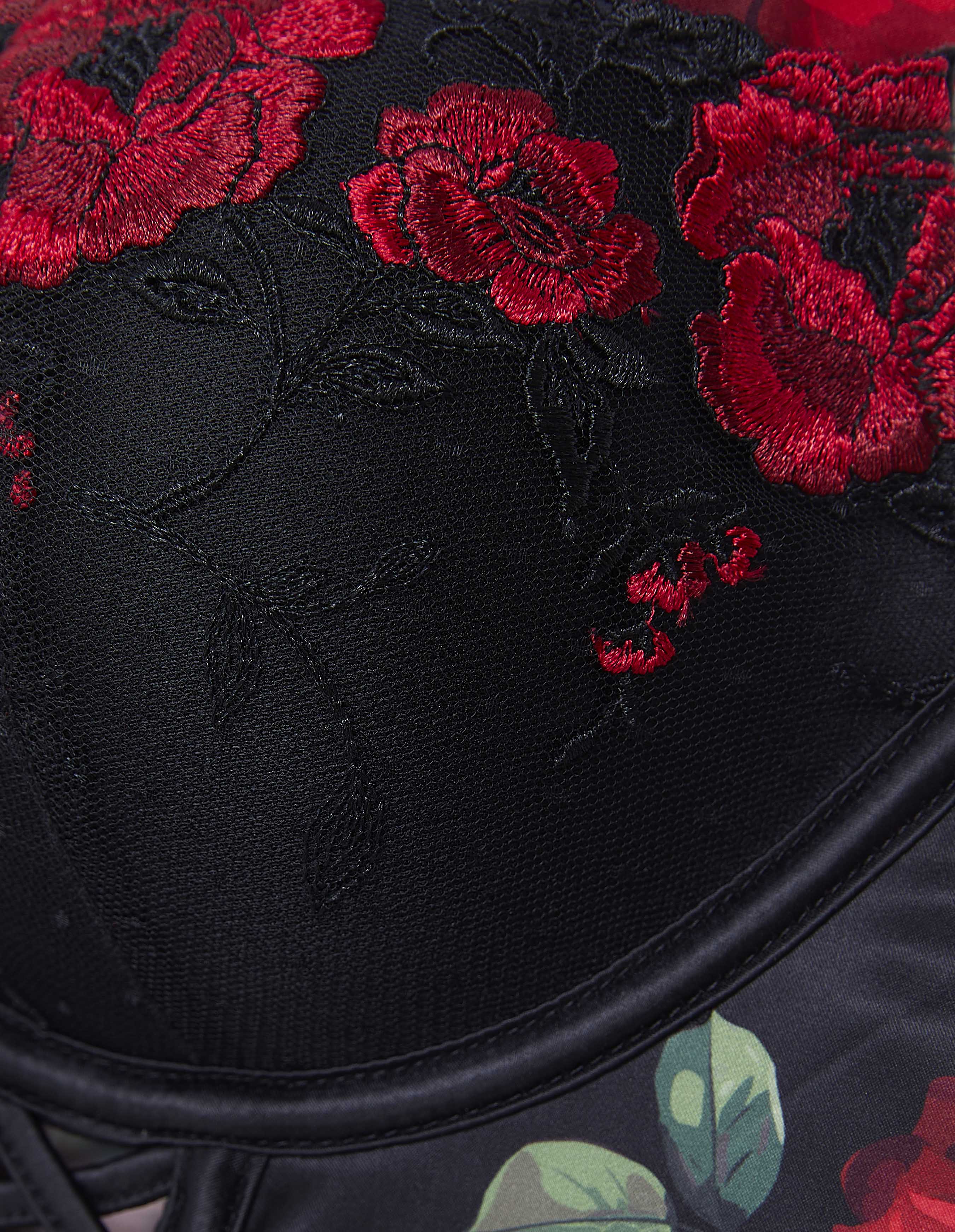 Bustier con ferretto con leggera imbottitura in raso con rose Seville - Image 5