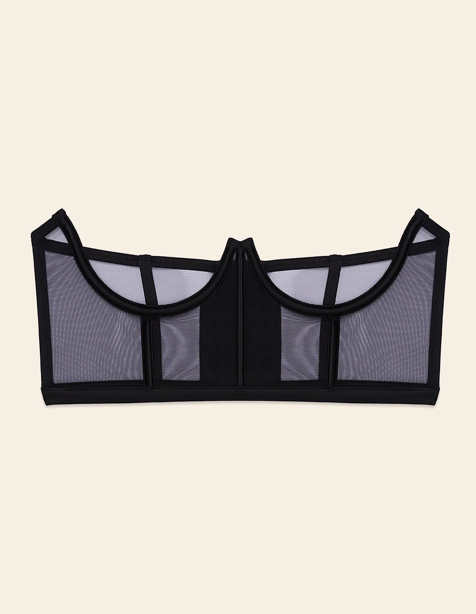 Bustier con ferretto senza coppe con gancetti posteriori Privè - Veil - Image 4