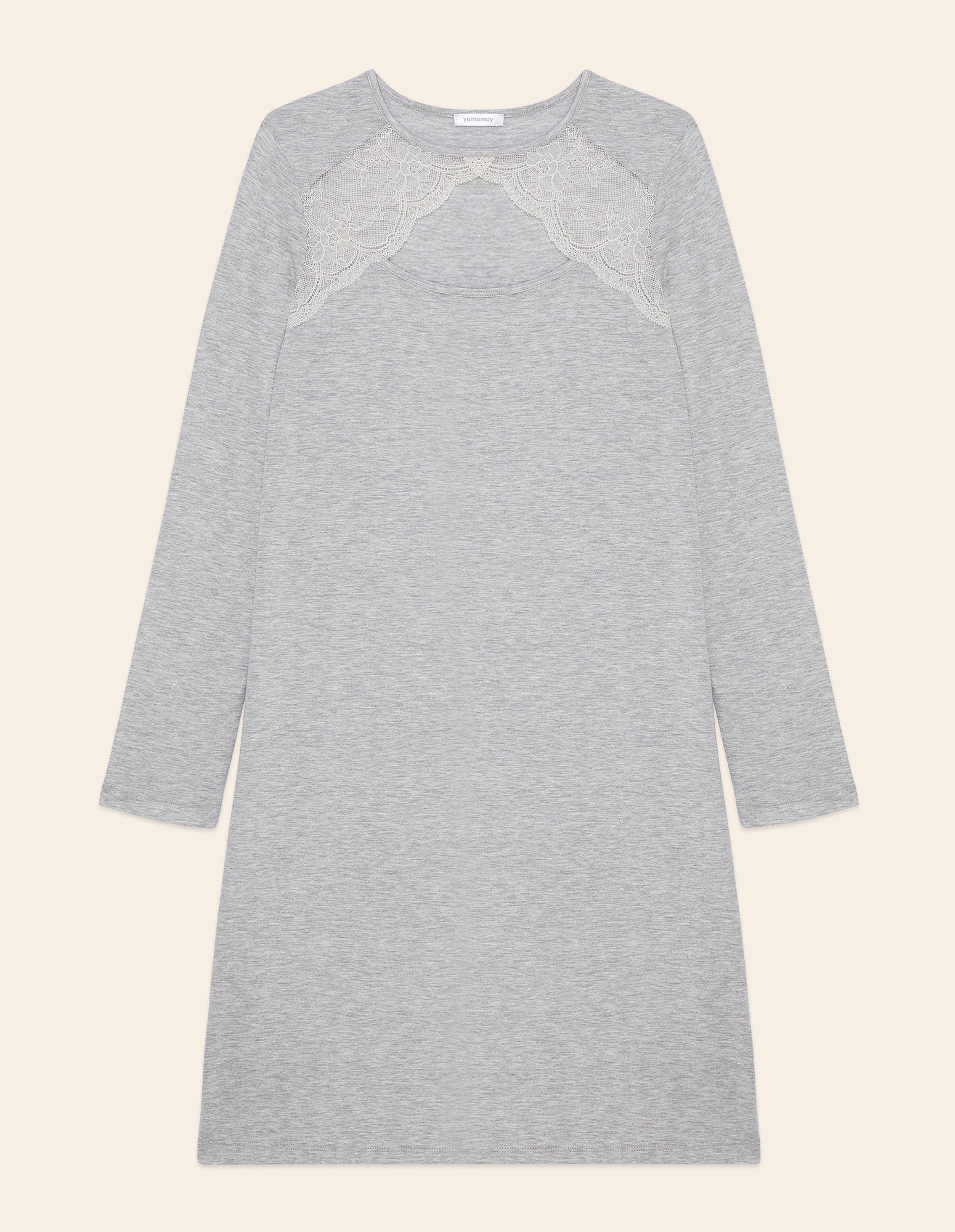 Camicia da notte manica lunga in TENCEL™ Modal con Pizzo - Image 5