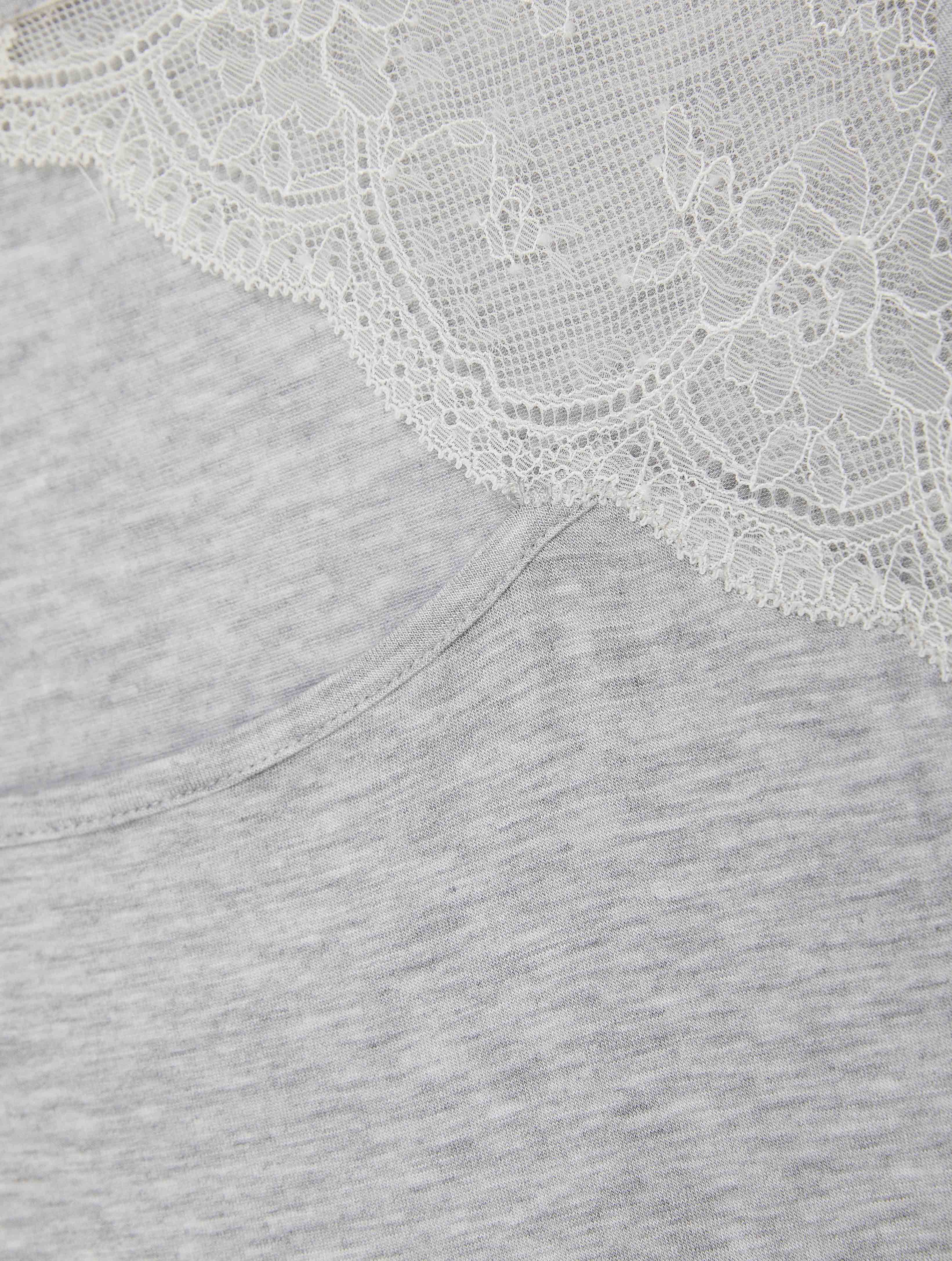 Camicia da notte manica lunga in TENCEL™ Modal con Pizzo - Image 6