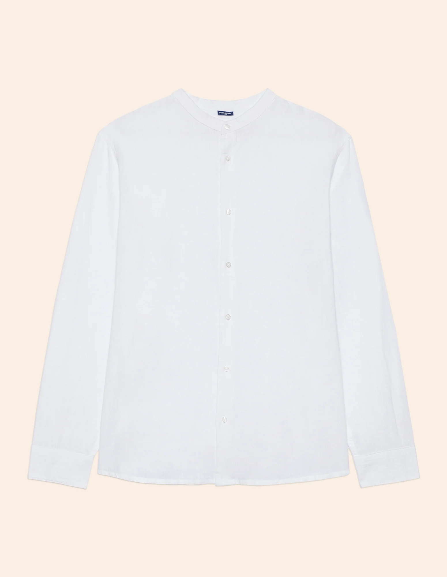 Camicia da uomo con colletto alla coreana Cotton Linen - Image 5