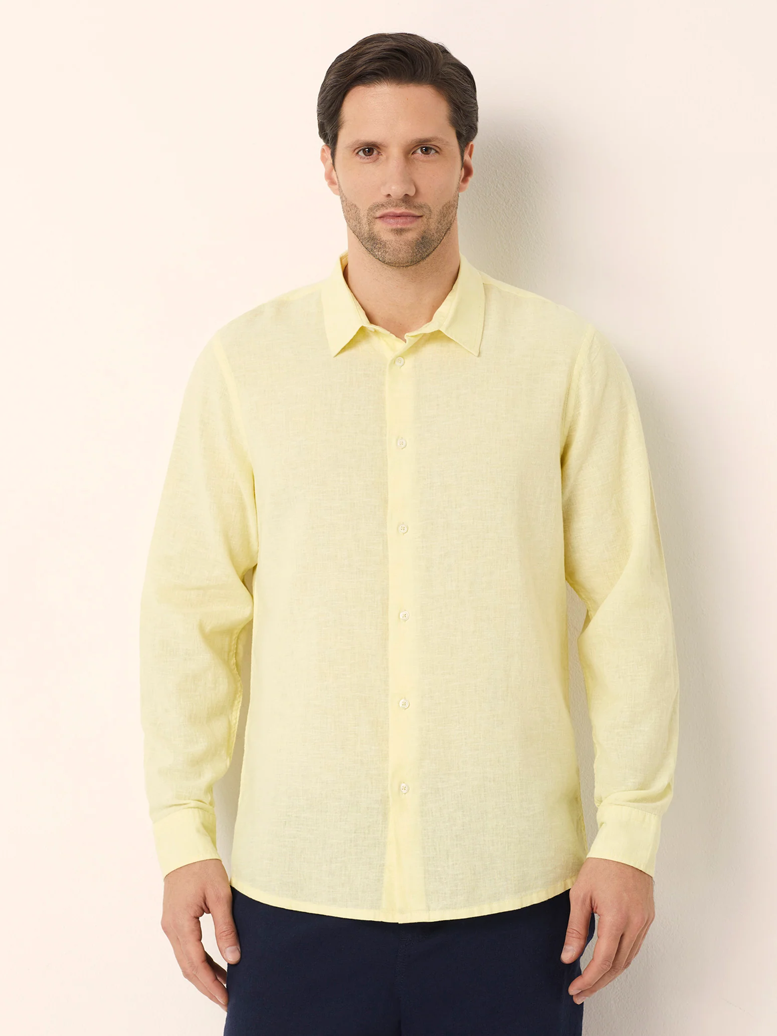 Camicia da uomo con colletto classico Cotton Linen - Image 6