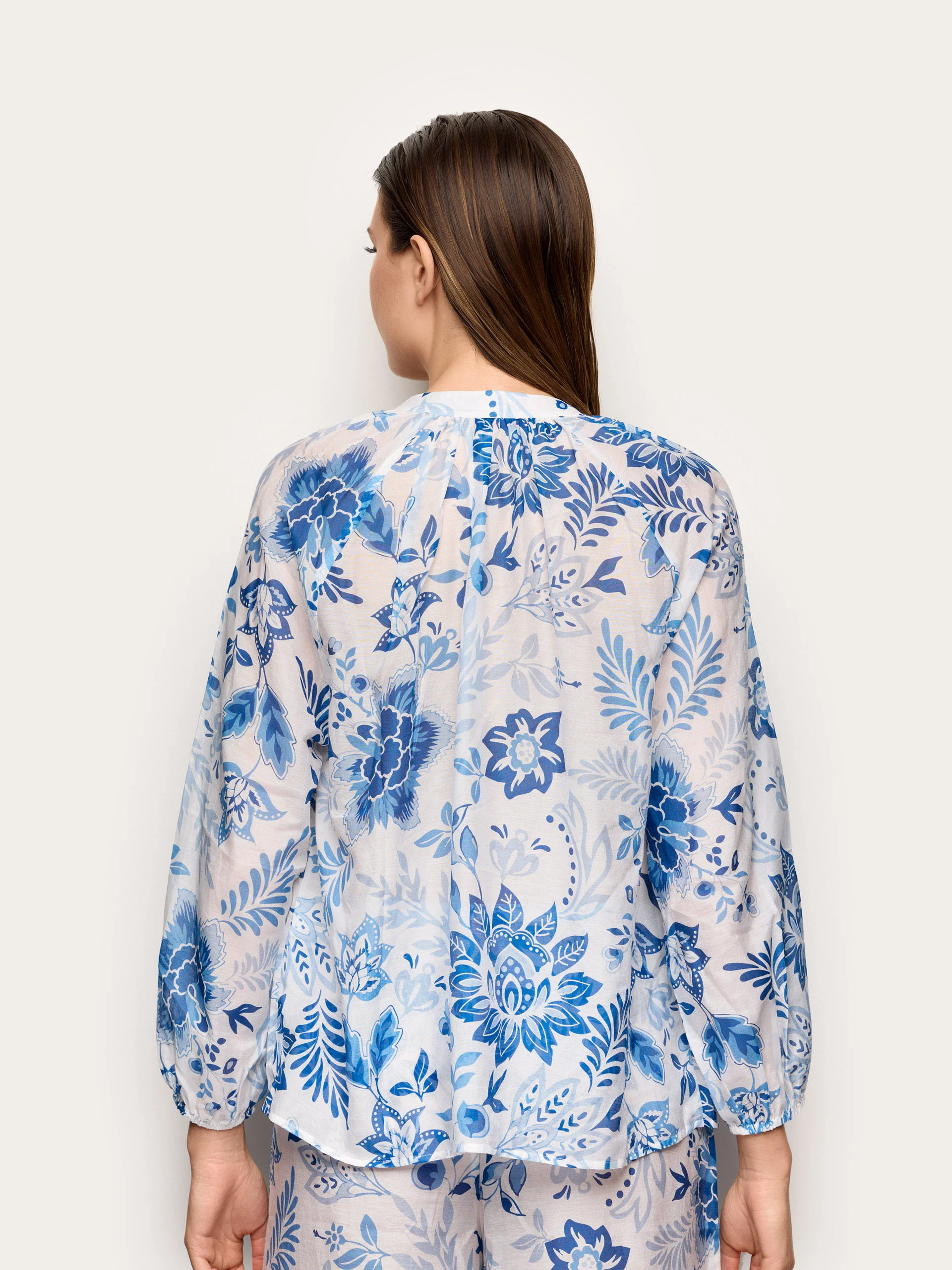 Blusa in voile di cotone con seta - Greta - Image 4