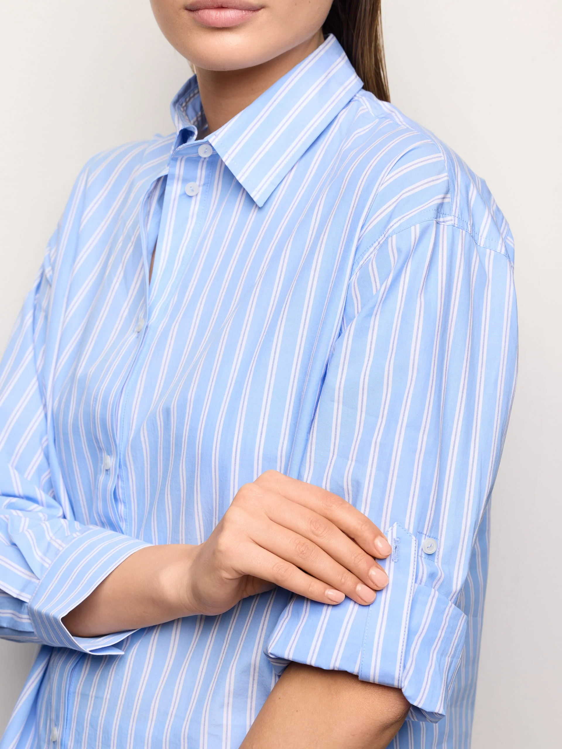 Camicia in cotone a righe - Popeline - Image 3