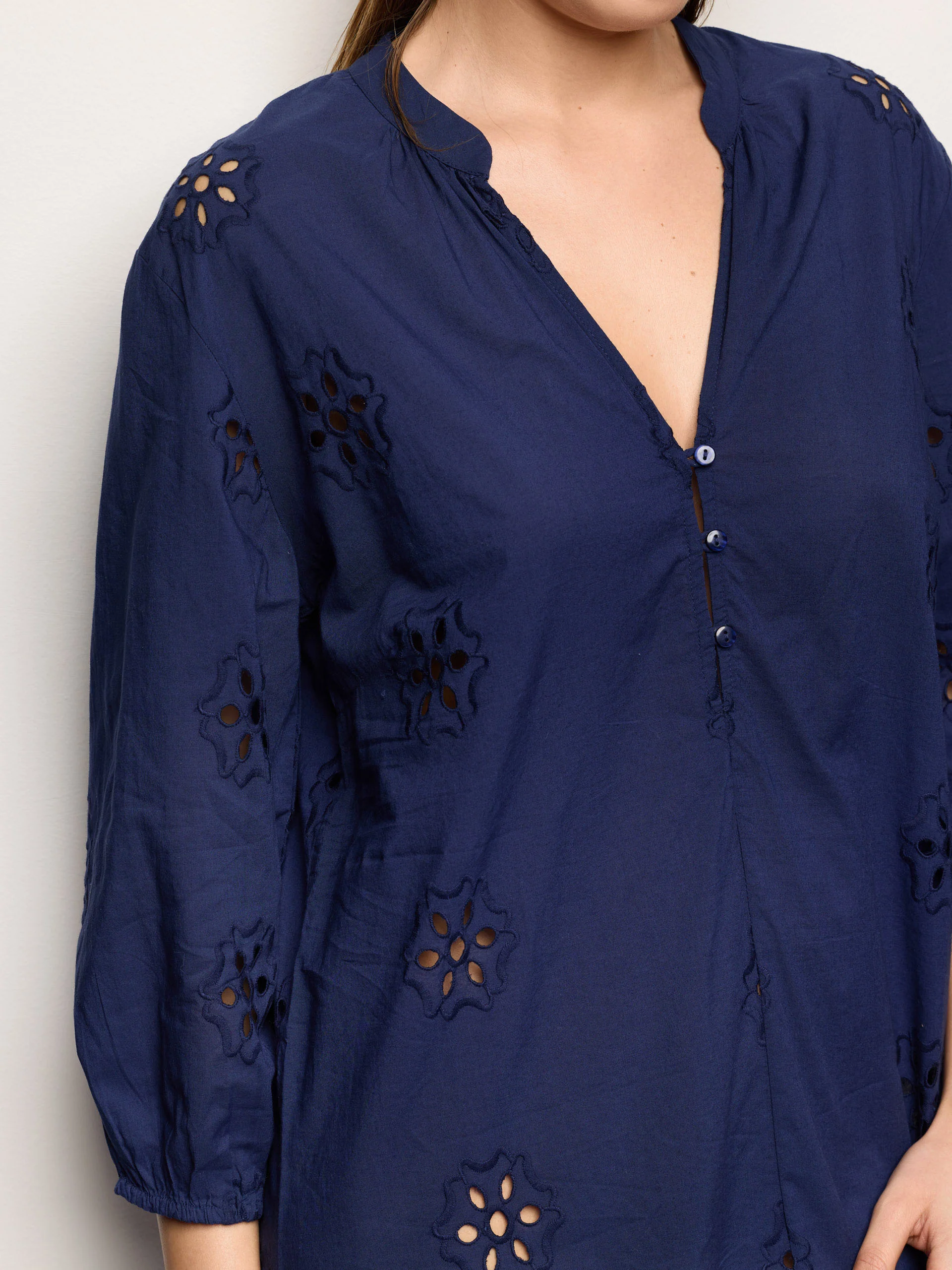 Camicione in cotone con ricamo sangallo - Summer Glam - Image 3