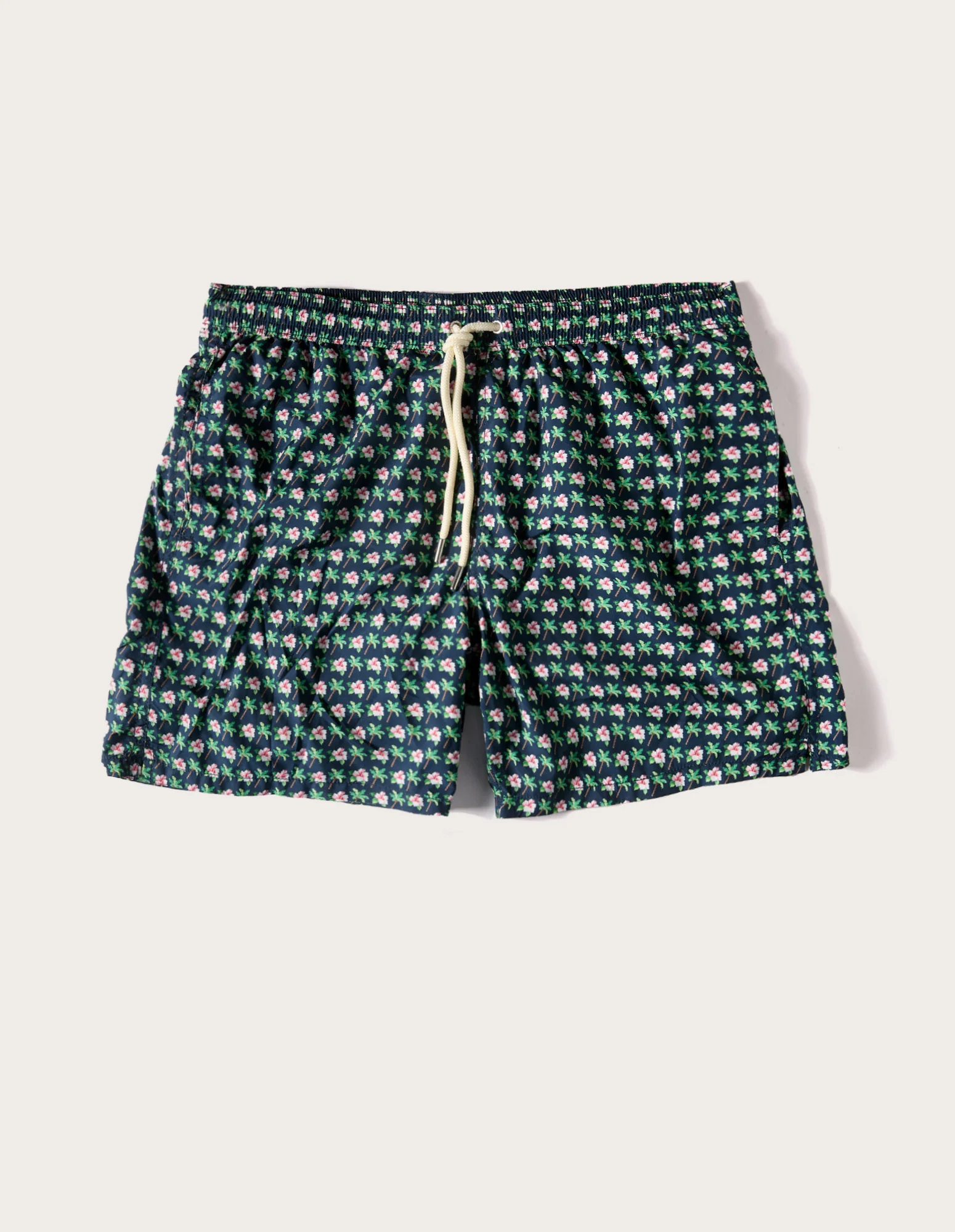 Costume boxer nero da uomo con fiori Tropical