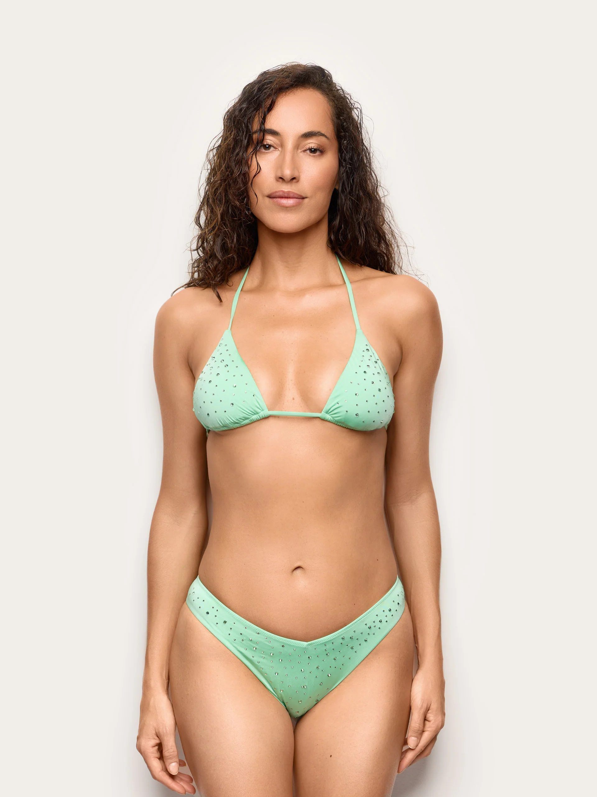 Costume brasiliana con strass - Jade - Image 8