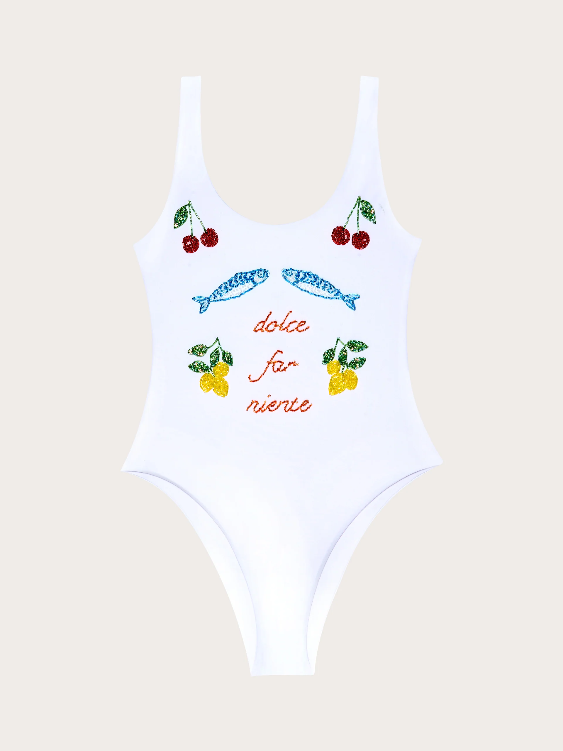Costume intero senza ferretto con ricamo - Baby Blu - Image 5