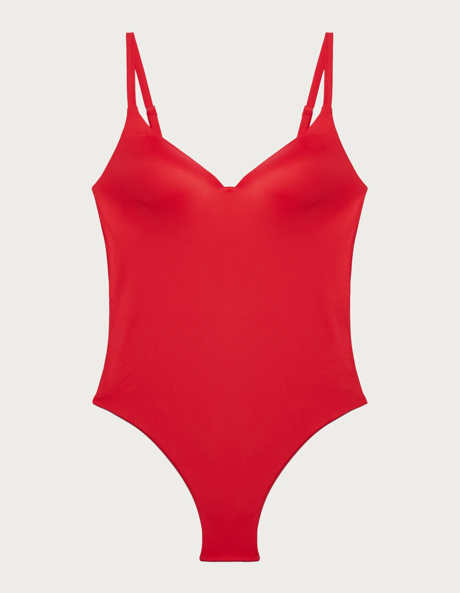 Costume intero rosso con coppe leggermente imbottite Essentials - Image 5