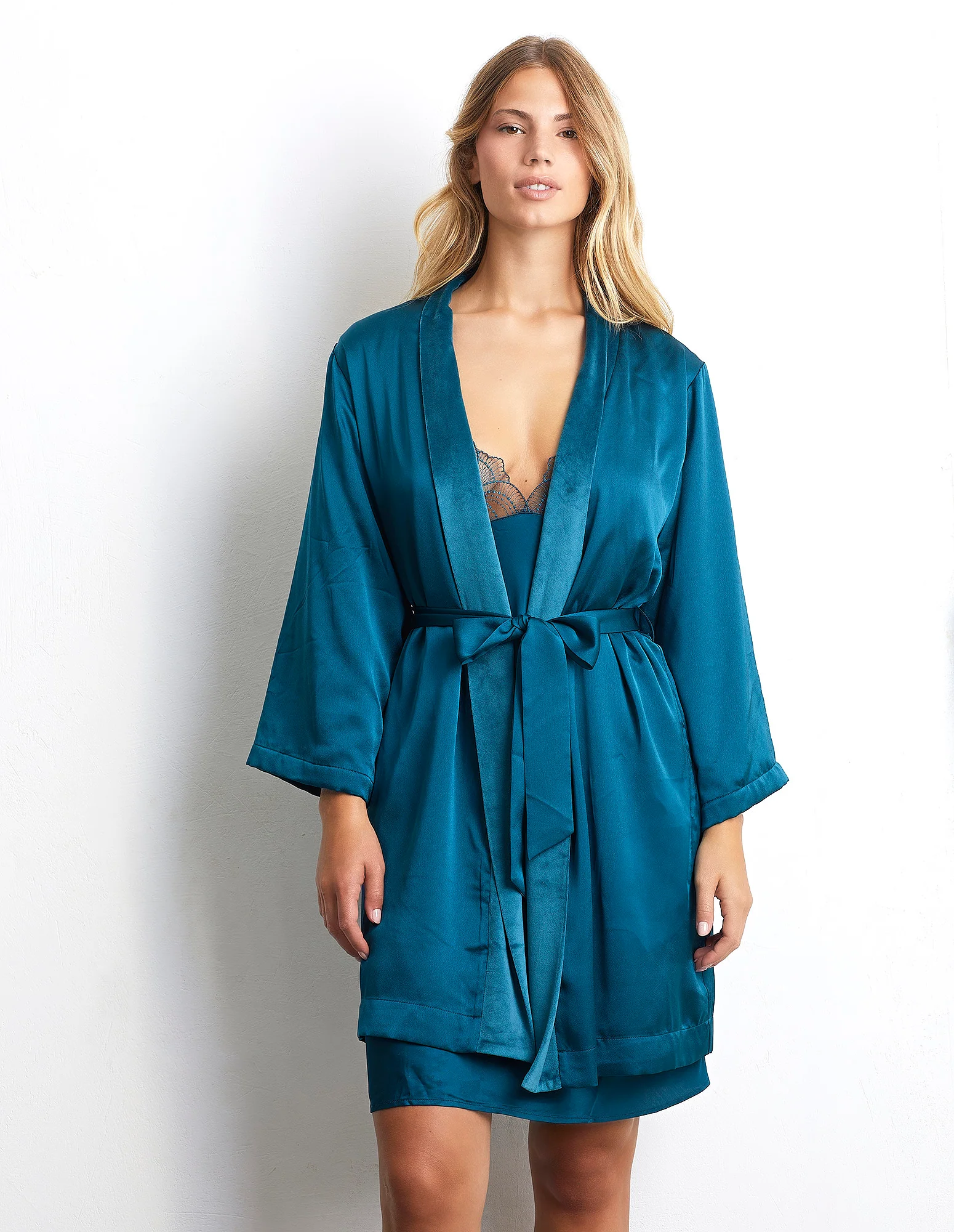 Kimono in raso Emerald Touch - Image 2