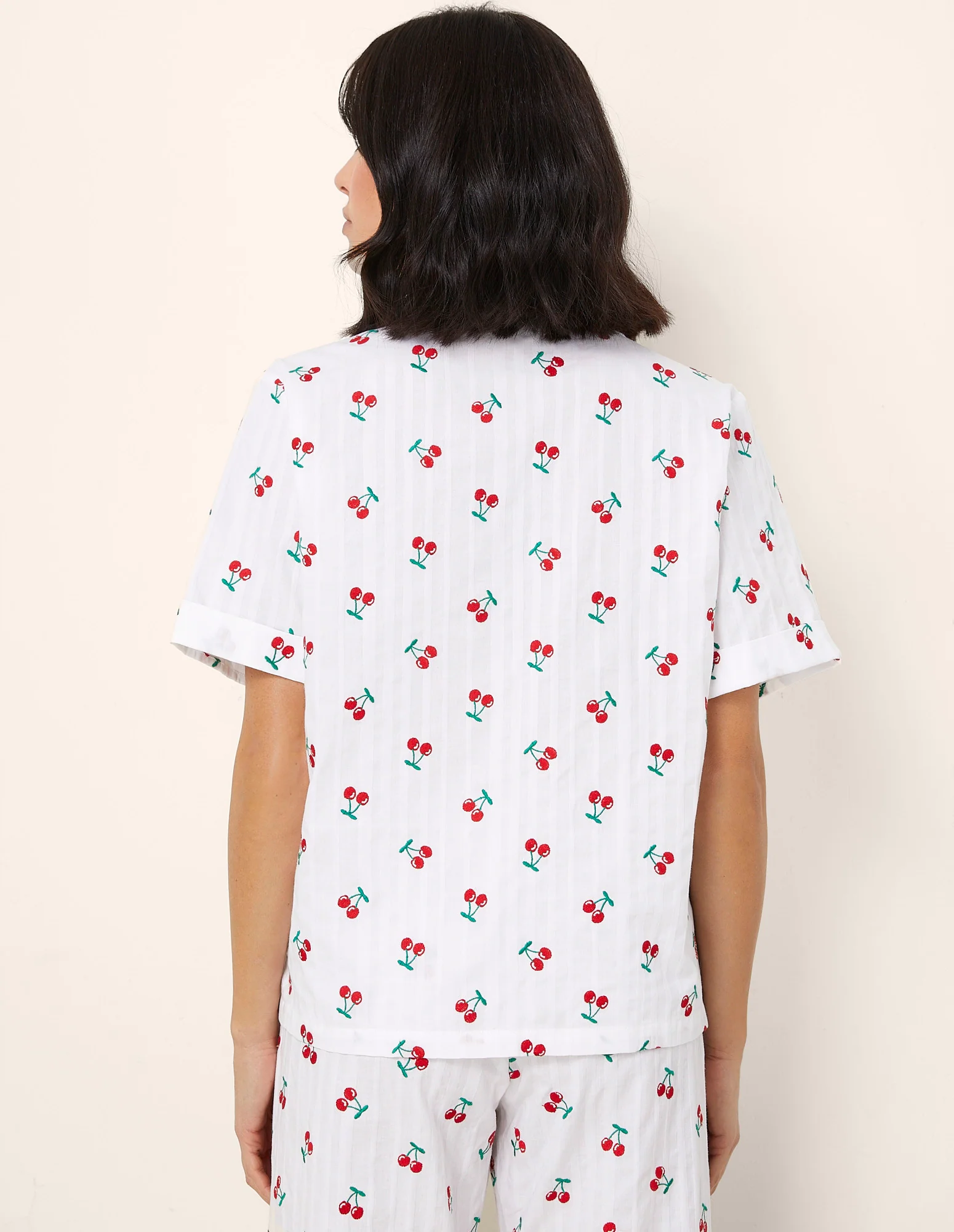 Maglia aperta a maniche corte con stampa Cherry - Image 3