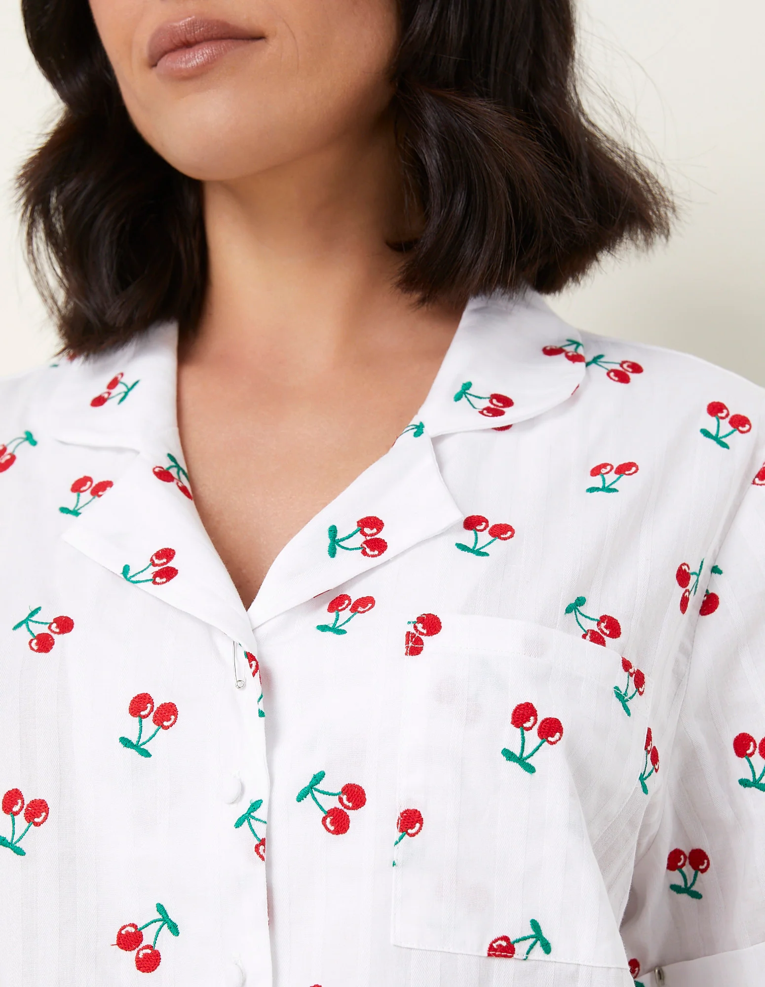 Maglia aperta a maniche corte con stampa Cherry - Image 4