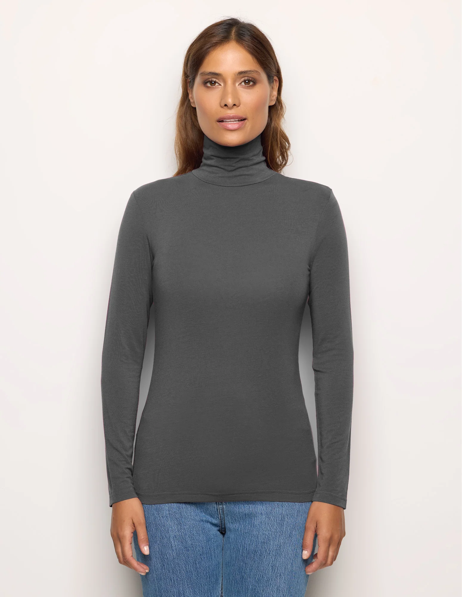 Maglia collo alto Basic in TENCEL™ Modal con Cashmere - Image 14