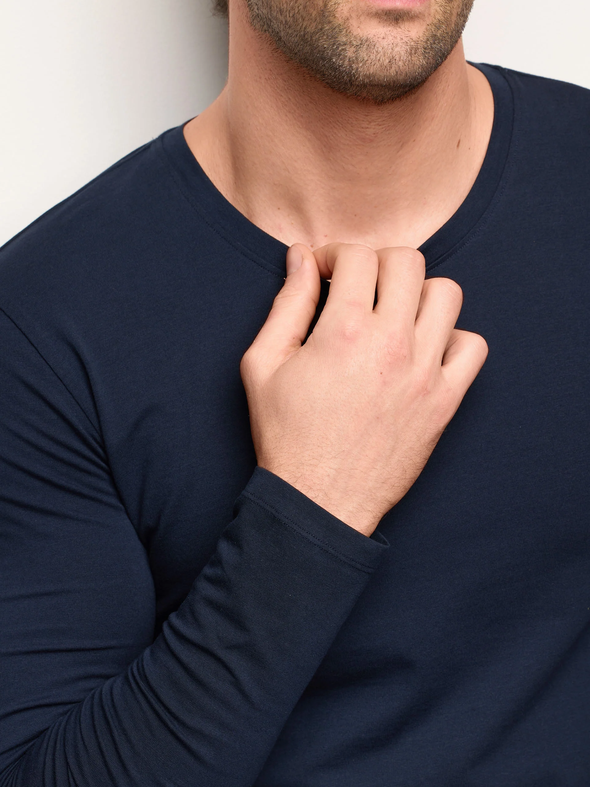 Maglia girocollo a manica lunga uomo in cotone Supima Luxury - Image 13