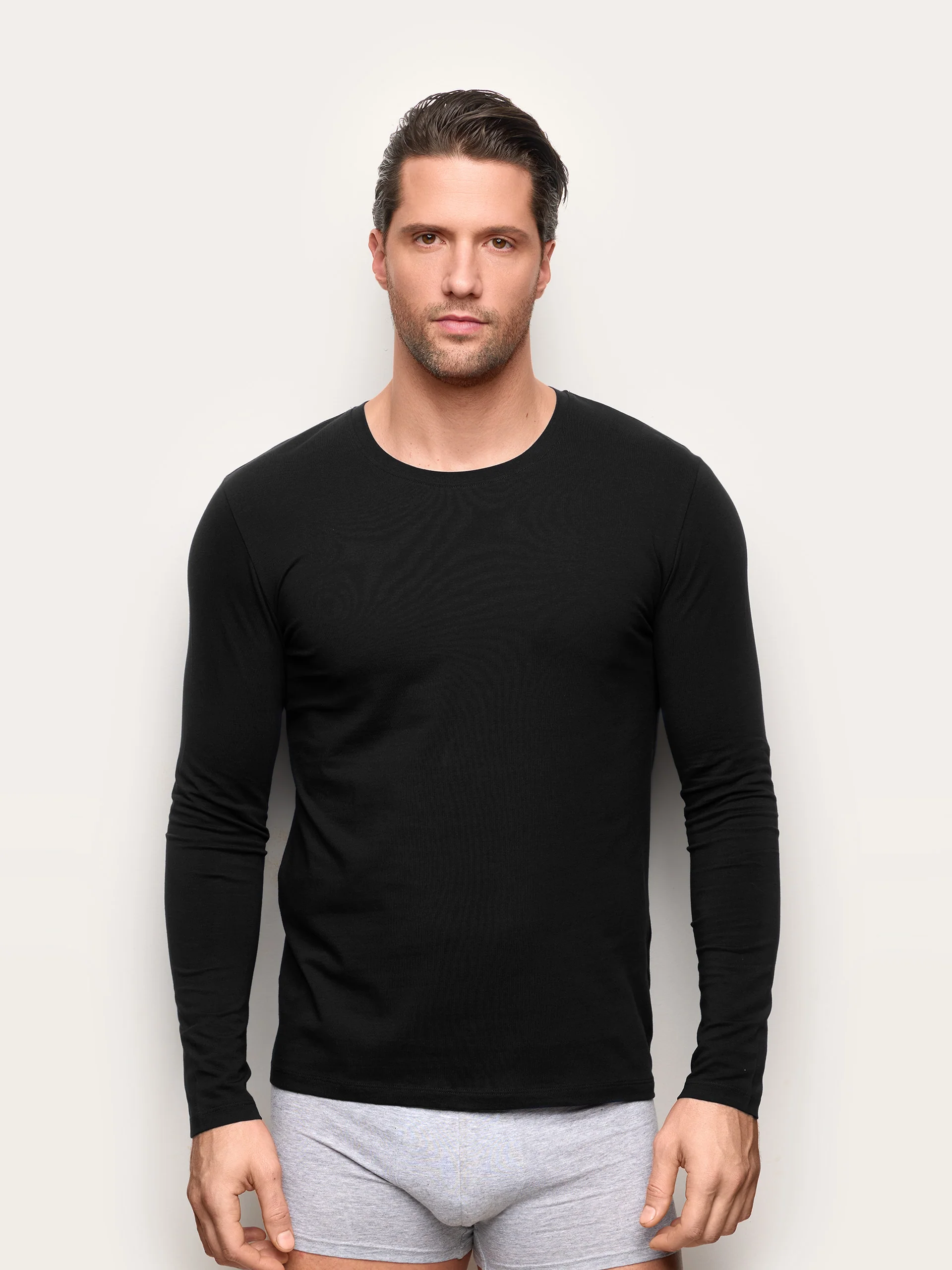 Maglia girocollo a manica lunga uomo in cotone Supima Luxury - Image 17