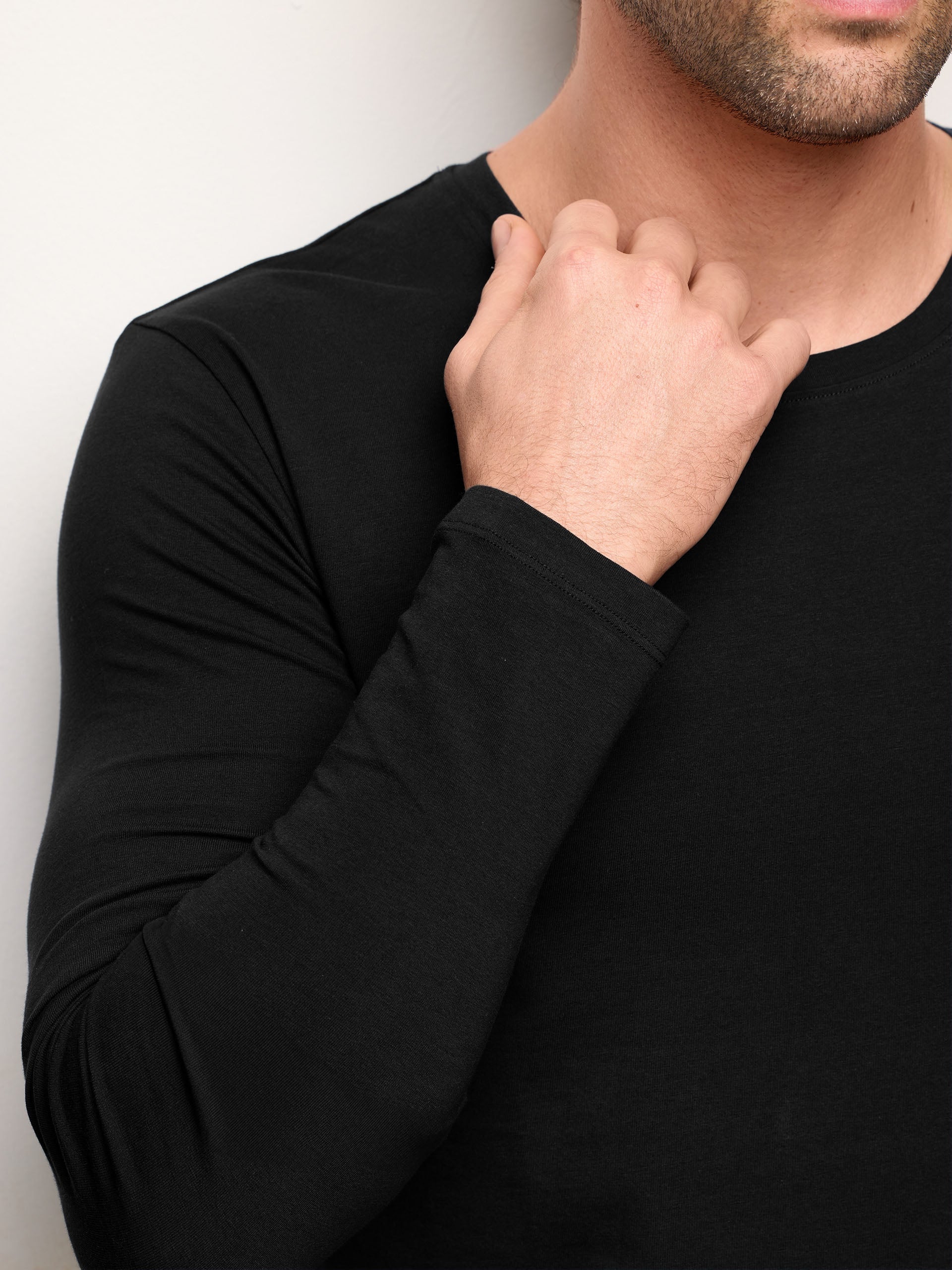 Maglia girocollo a manica lunga uomo in cotone Supima Luxury - Image 8