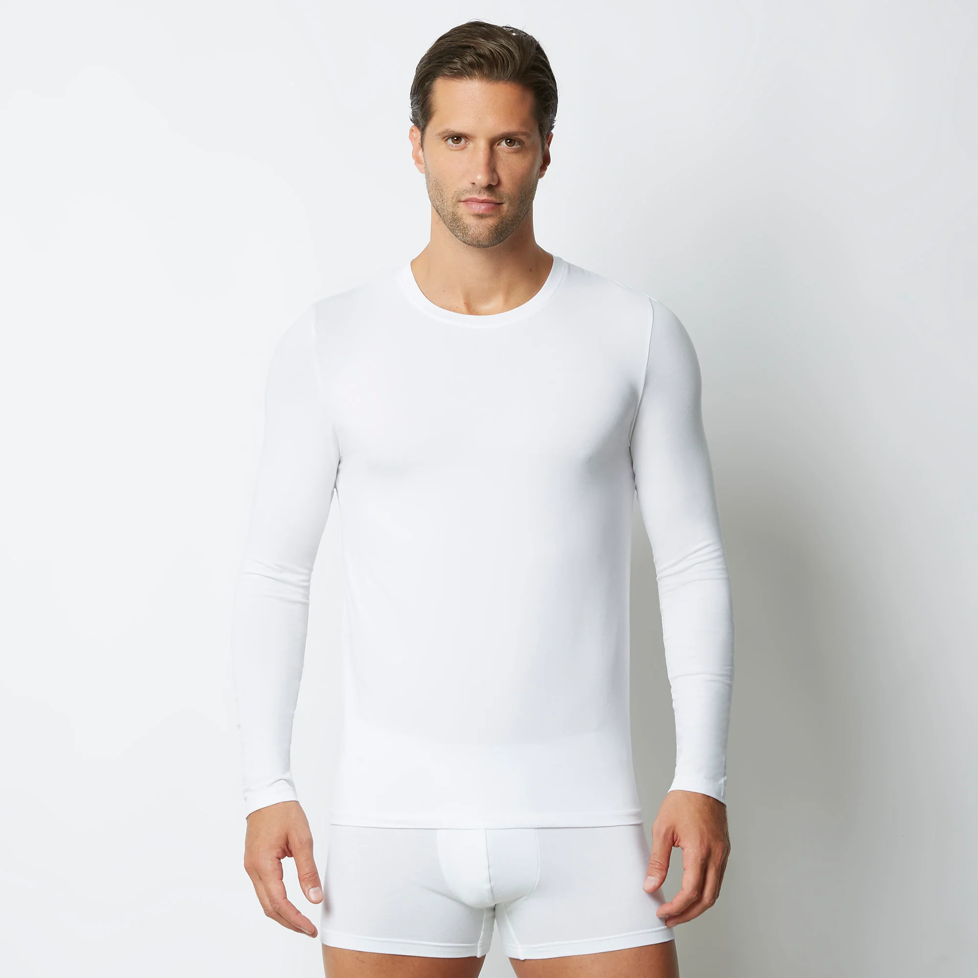 Maglia girocollo uomo a maniche lunghe in cotone New Simply