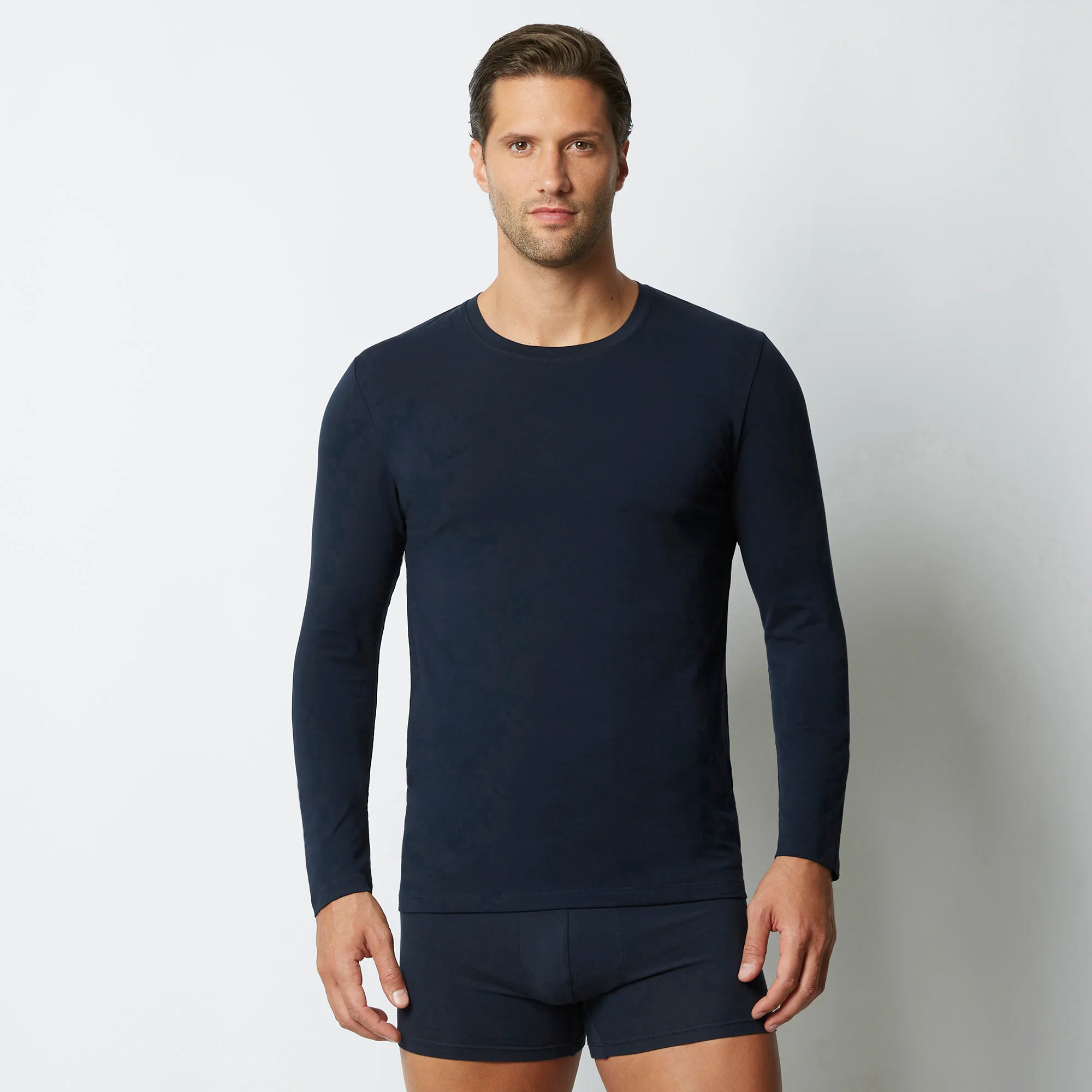 Maglia girocollo uomo a maniche lunghe in cotone New Simply - Image 5
