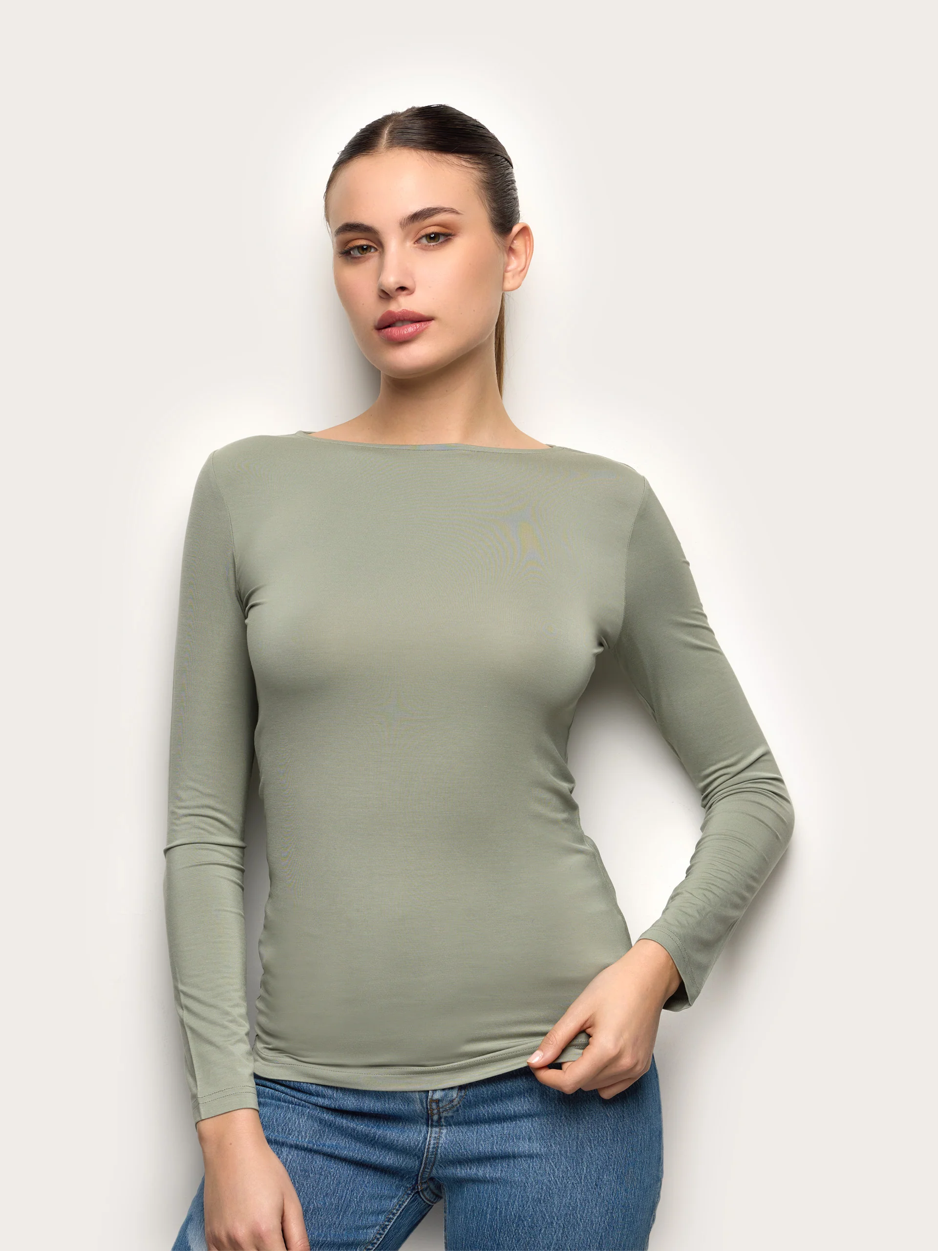 Maglia manica lunga con TENCEL™ Modal e Seta - Image 14