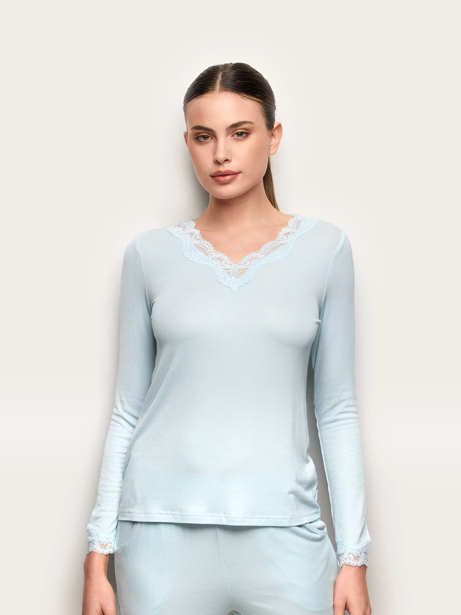 Maglia manica lunga con TENCEL™ Modal Rib
