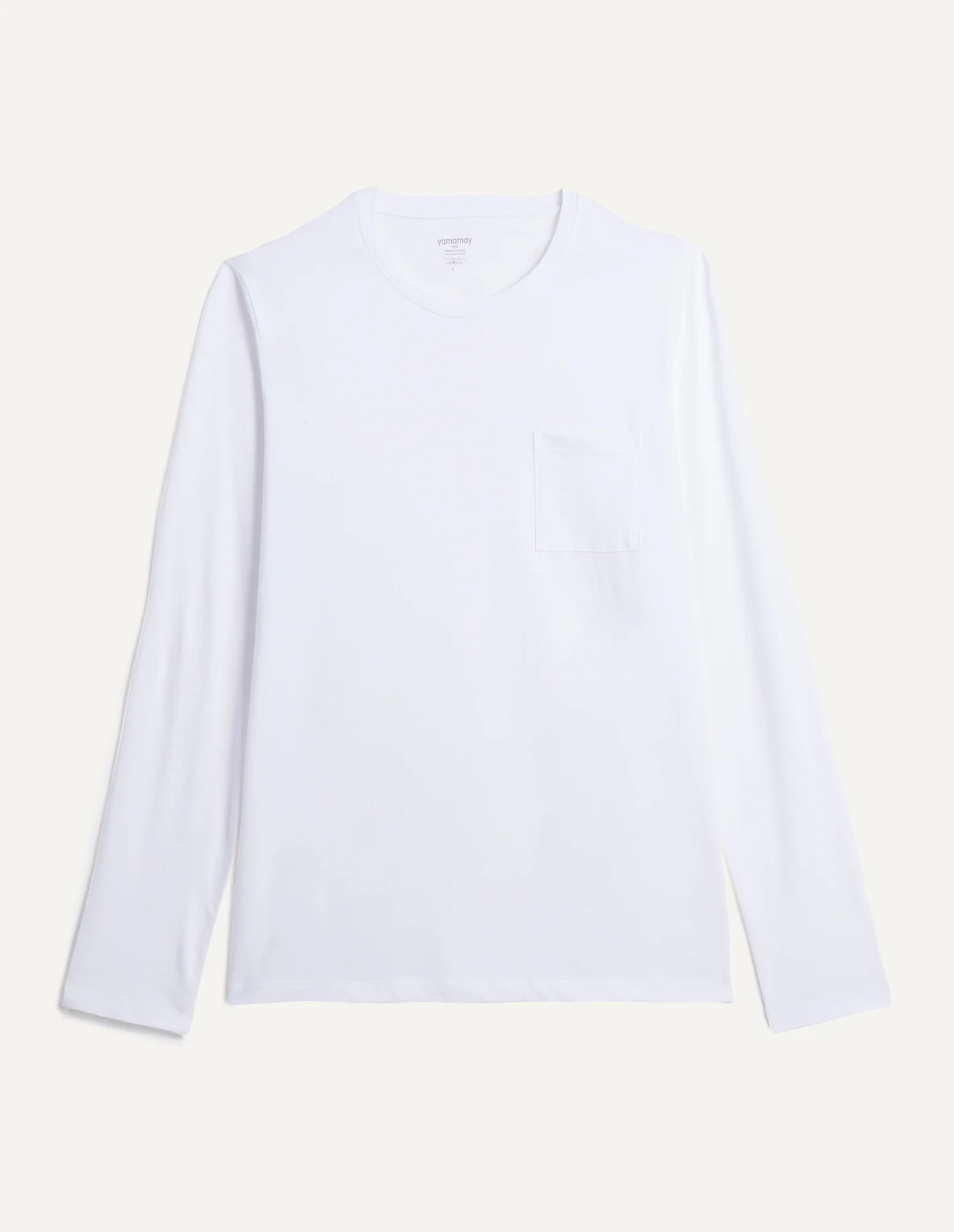 Maglia manica lunga girocollo con taschino in cotone Supima Luxury - Image 5