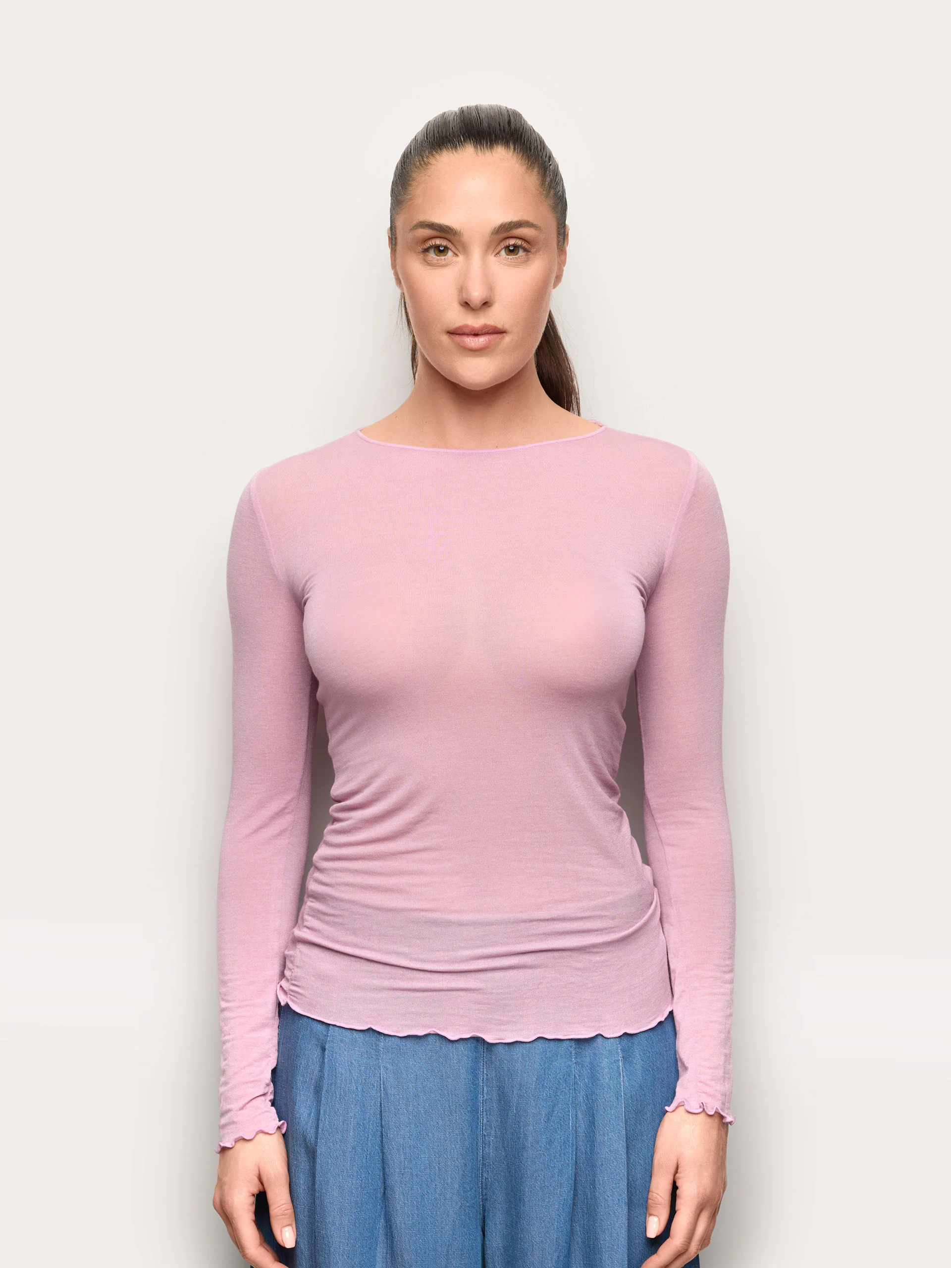 Maglia manica lunga in TENCEL™ Modal con Cashmere - Image 7