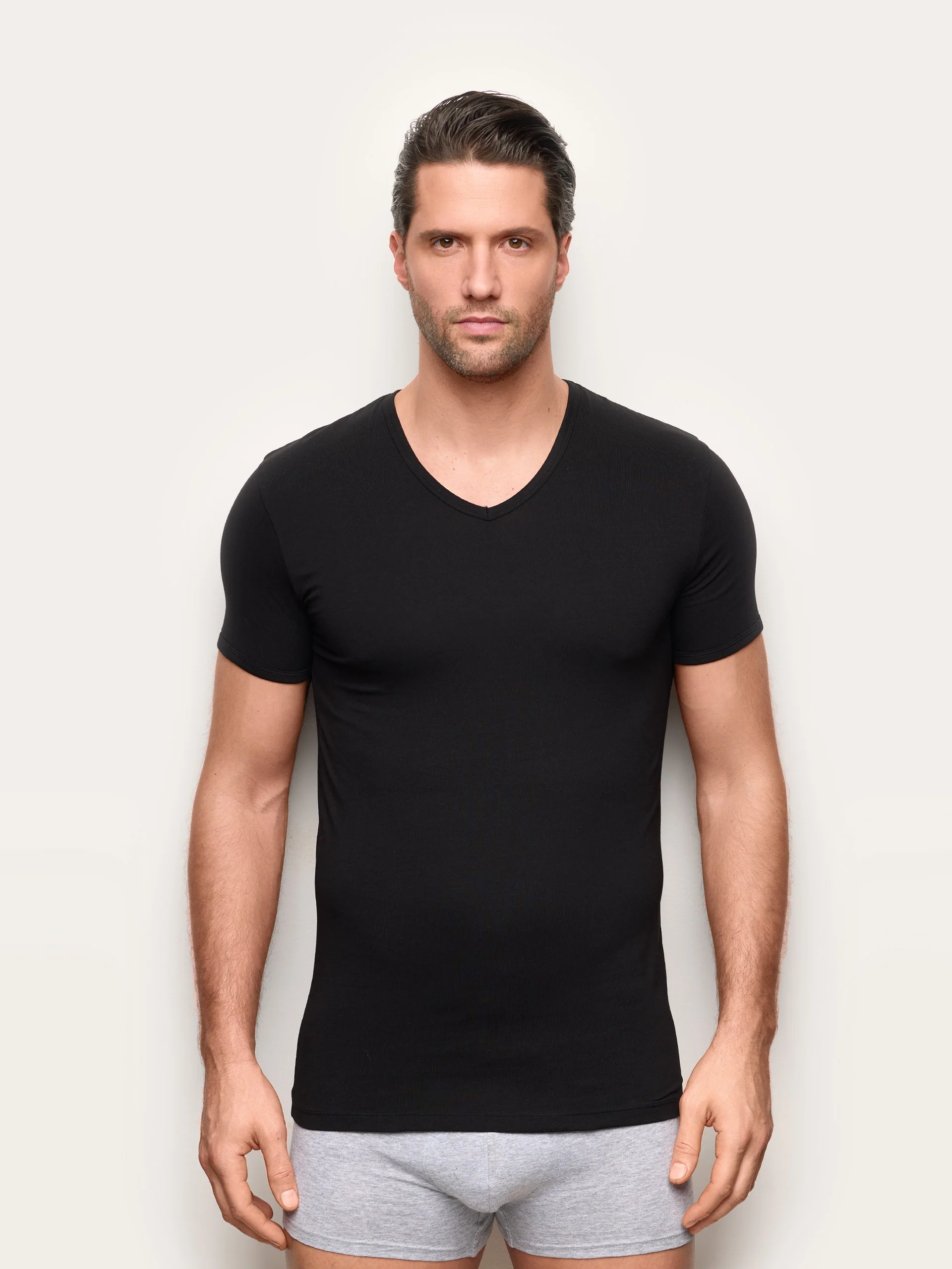 Maglia scollo a V uomo in cotone Supima Luxury - Image 3
