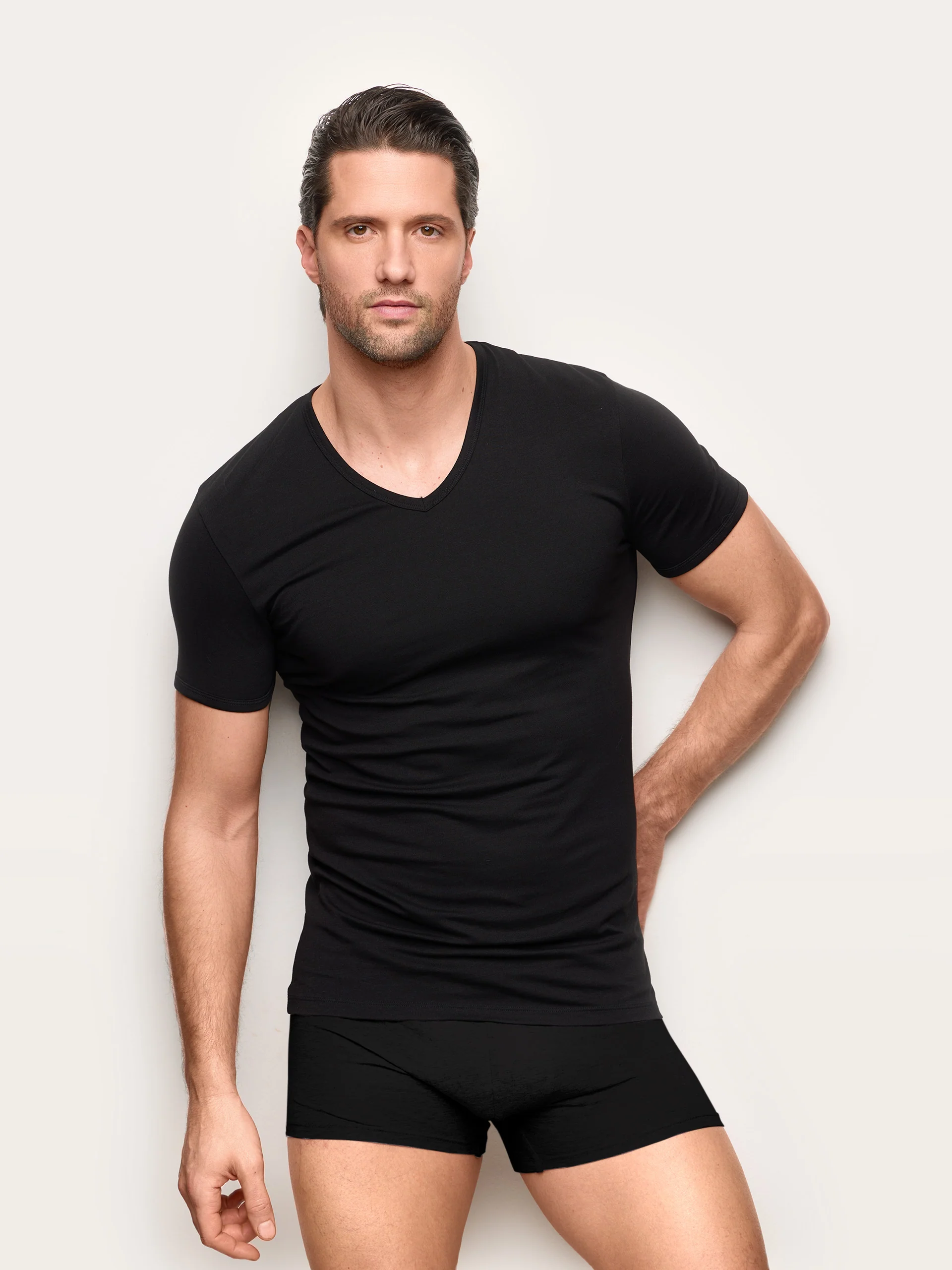 Maglia scollo V jersey di cotone - New Simply - Image 16