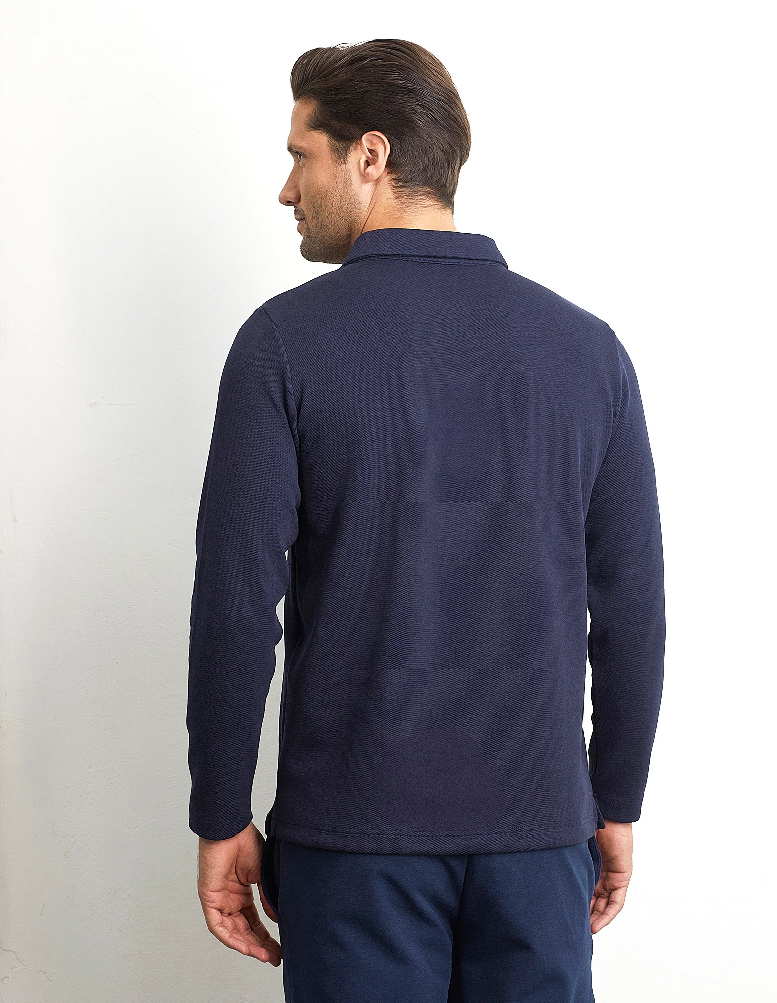 Maglia taglio polo a maniche lunghe con colletto in tessuto Piquet Easy Living - Image 3