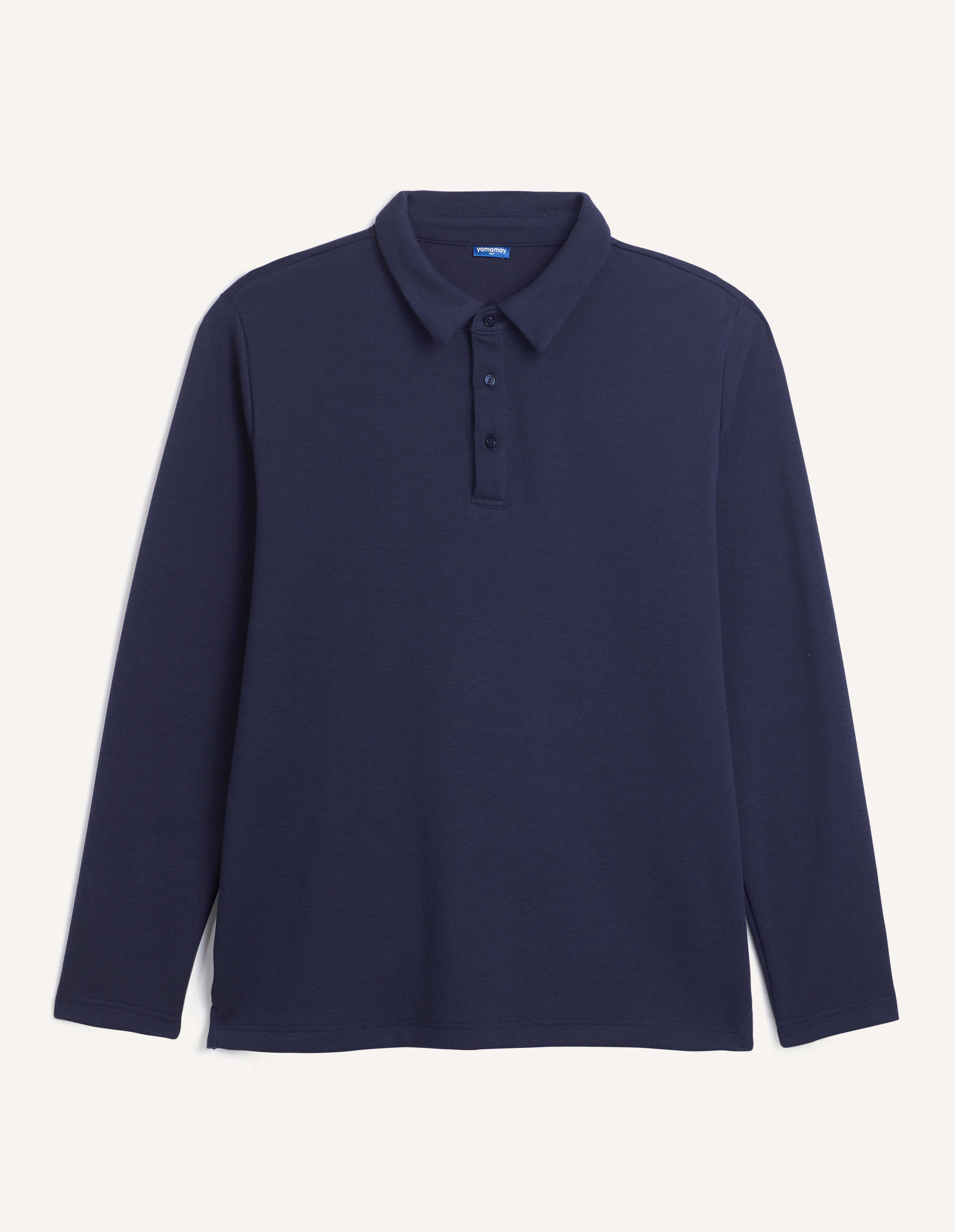 Maglia taglio polo a maniche lunghe con colletto in tessuto Piquet Easy Living - Image 5
