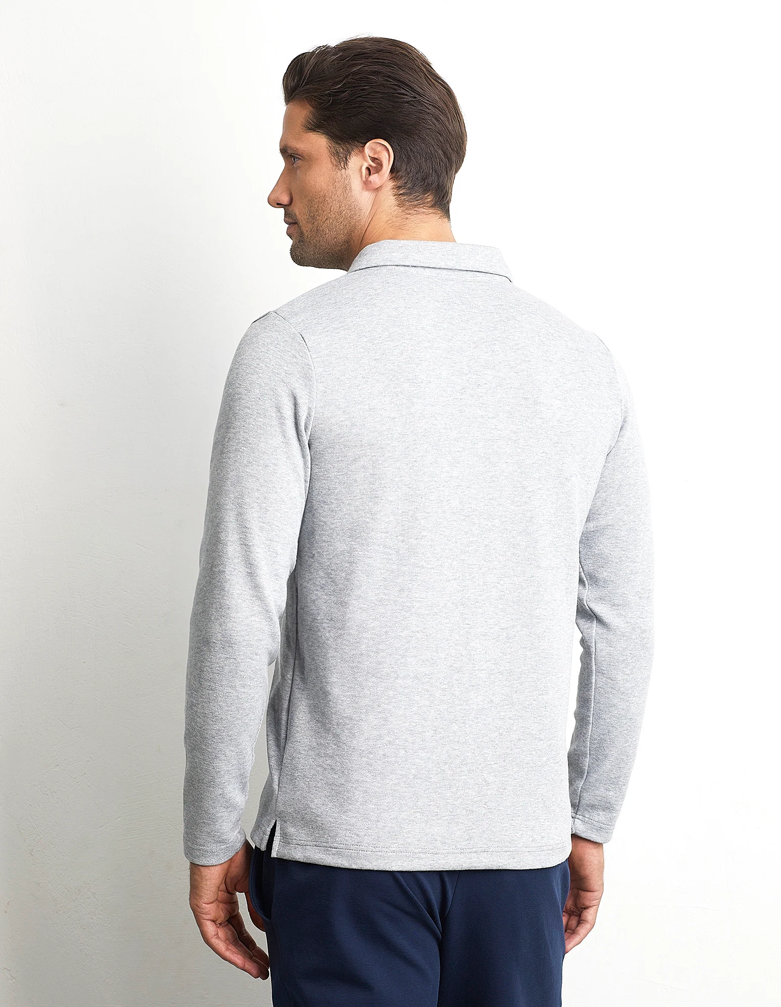Maglia taglio polo a maniche lunghe con colletto in tessuto Piquet Easy Living - Image 8