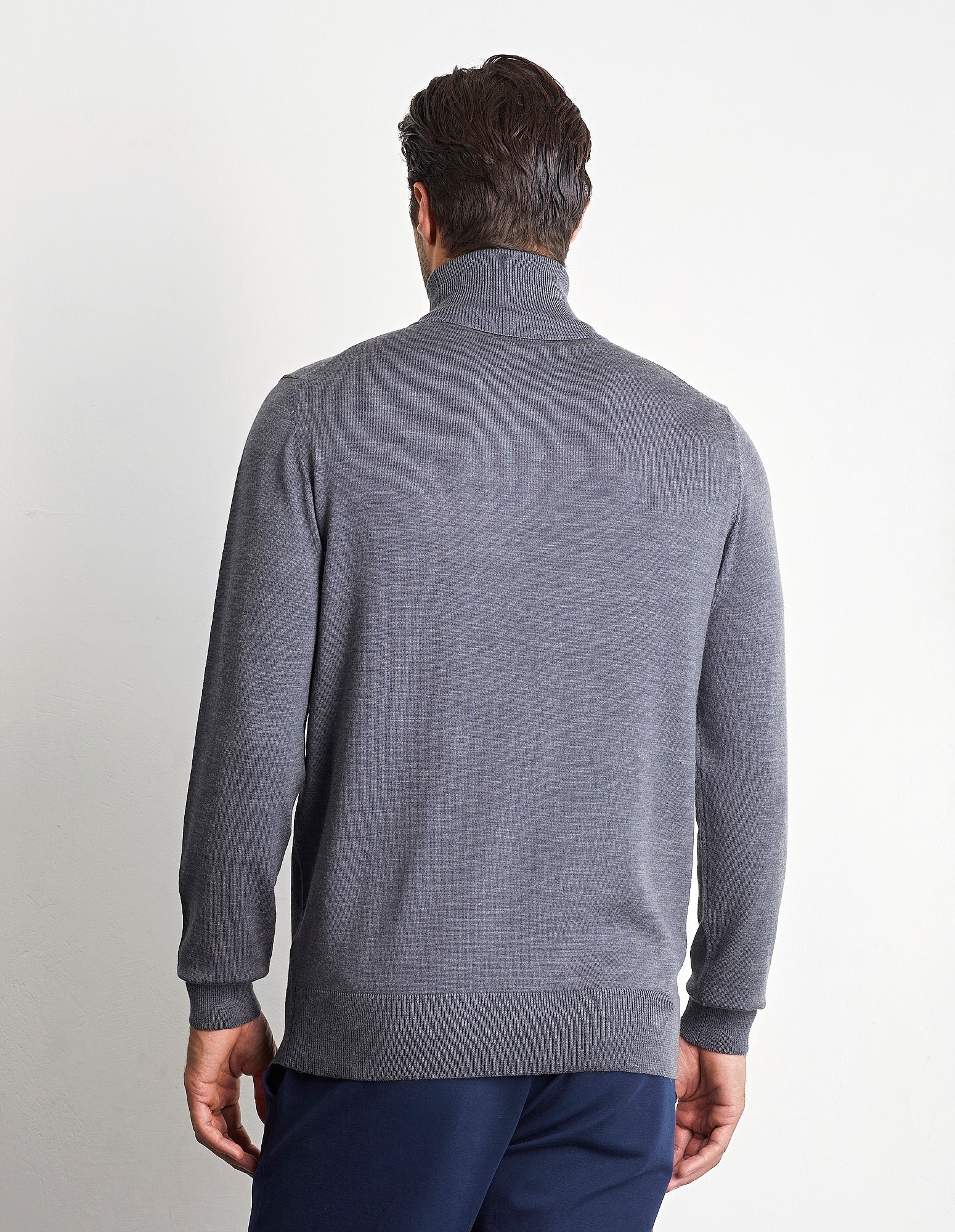 Maglione manica lunga a collo alto in maglia Wool Blend - Image 12