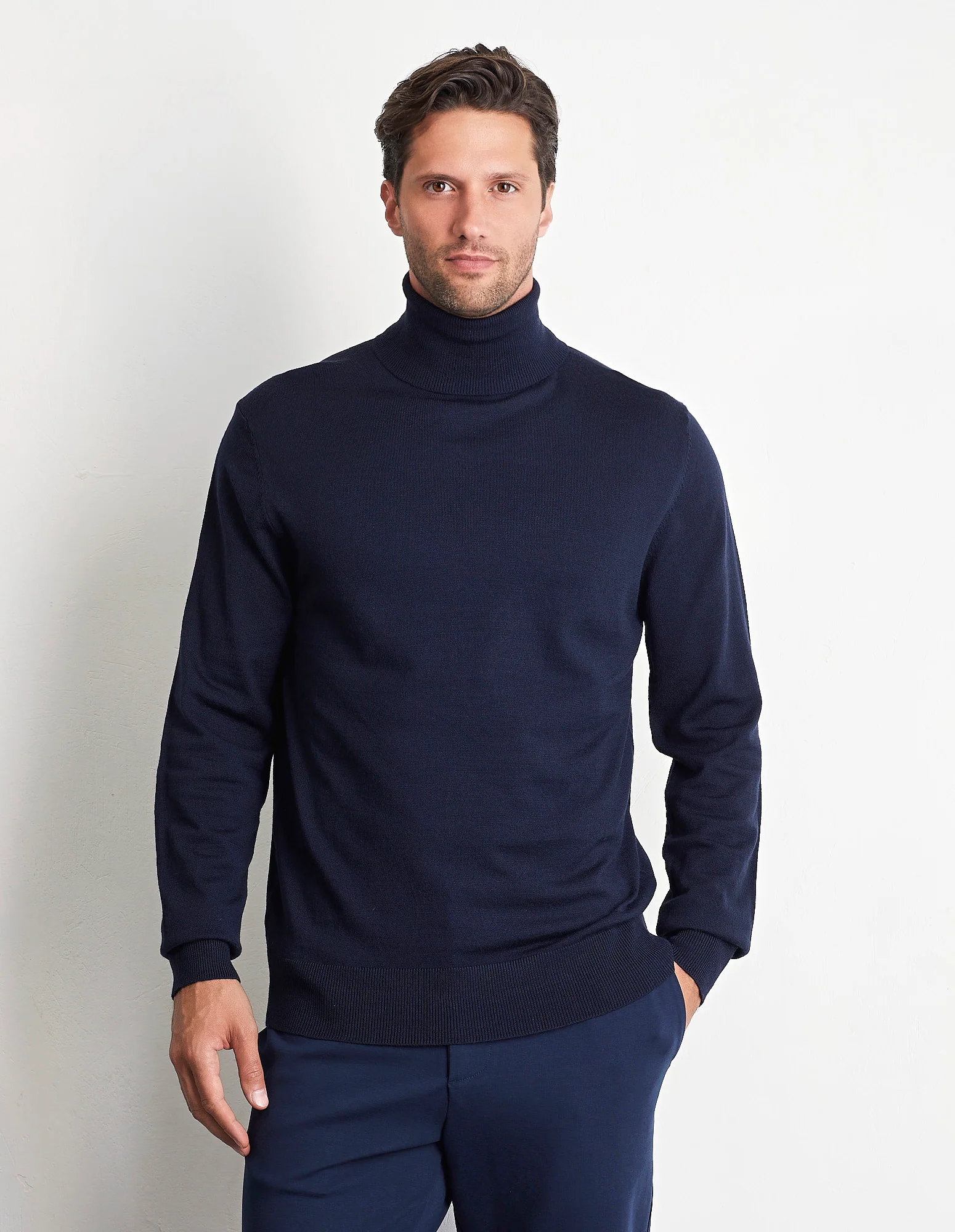 Maglione manica lunga a collo alto in maglia Wool Blend - Image 2