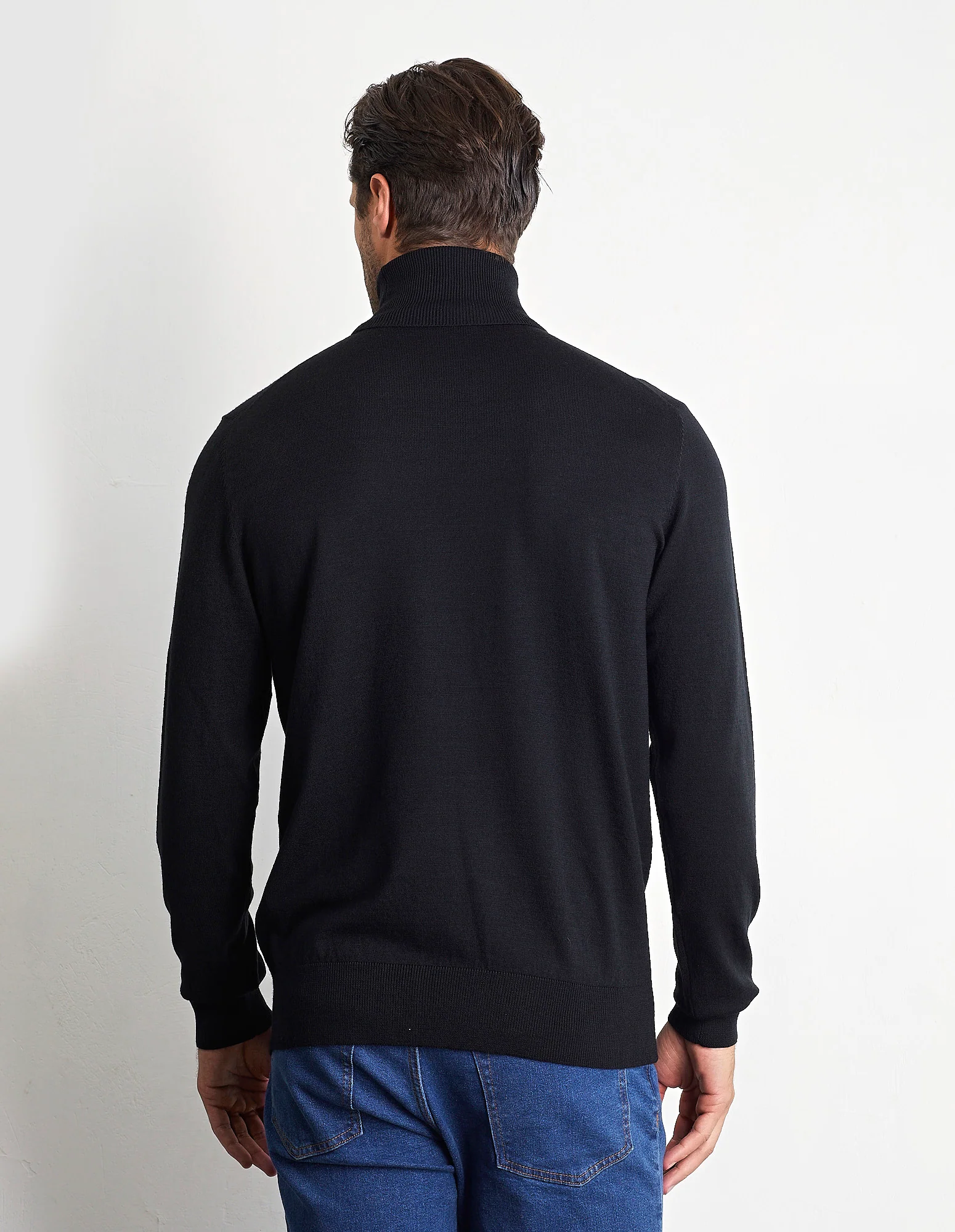 Maglione manica lunga a collo alto in maglia Wool Blend - Image 7