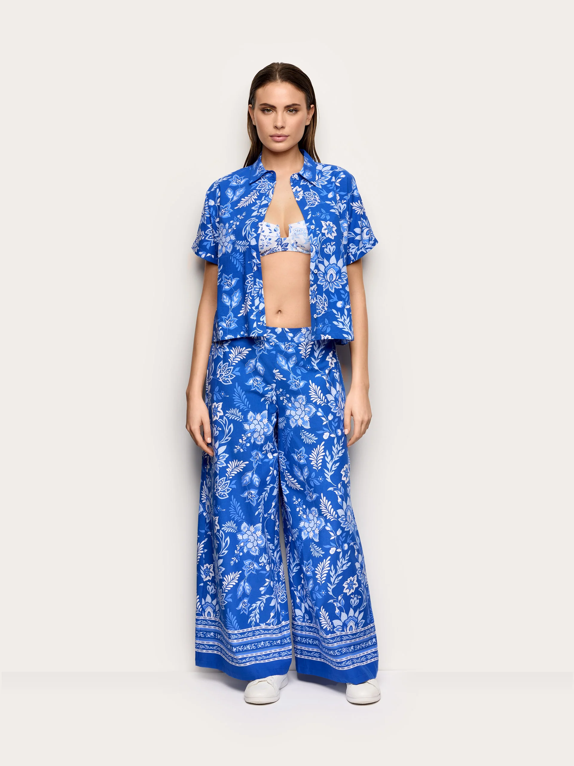 Pantalone lungo in cotone e viscosa - Greta