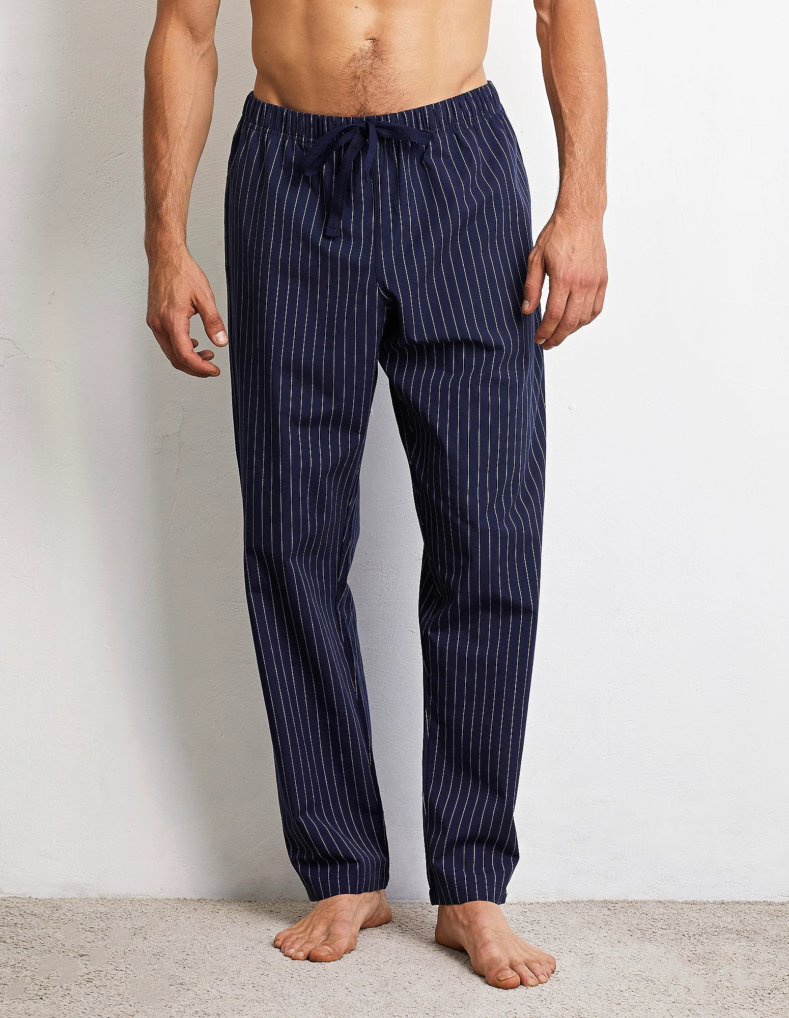 Pantalone lungo in tela tinto filo regolabile in vita in cotone Mix & Match - Image 2
