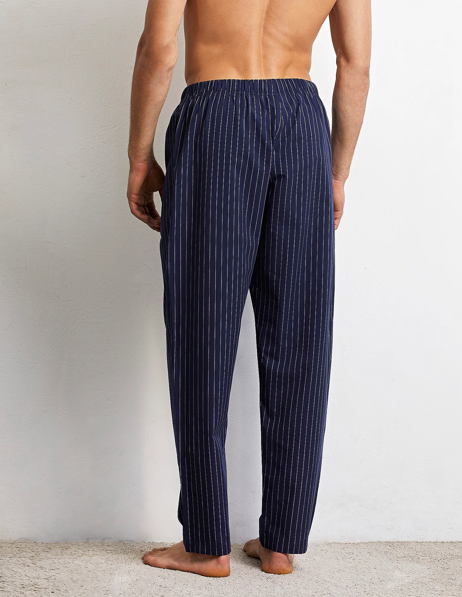 Pantalone lungo in tela tinto filo regolabile in vita in cotone Mix & Match - Image 3