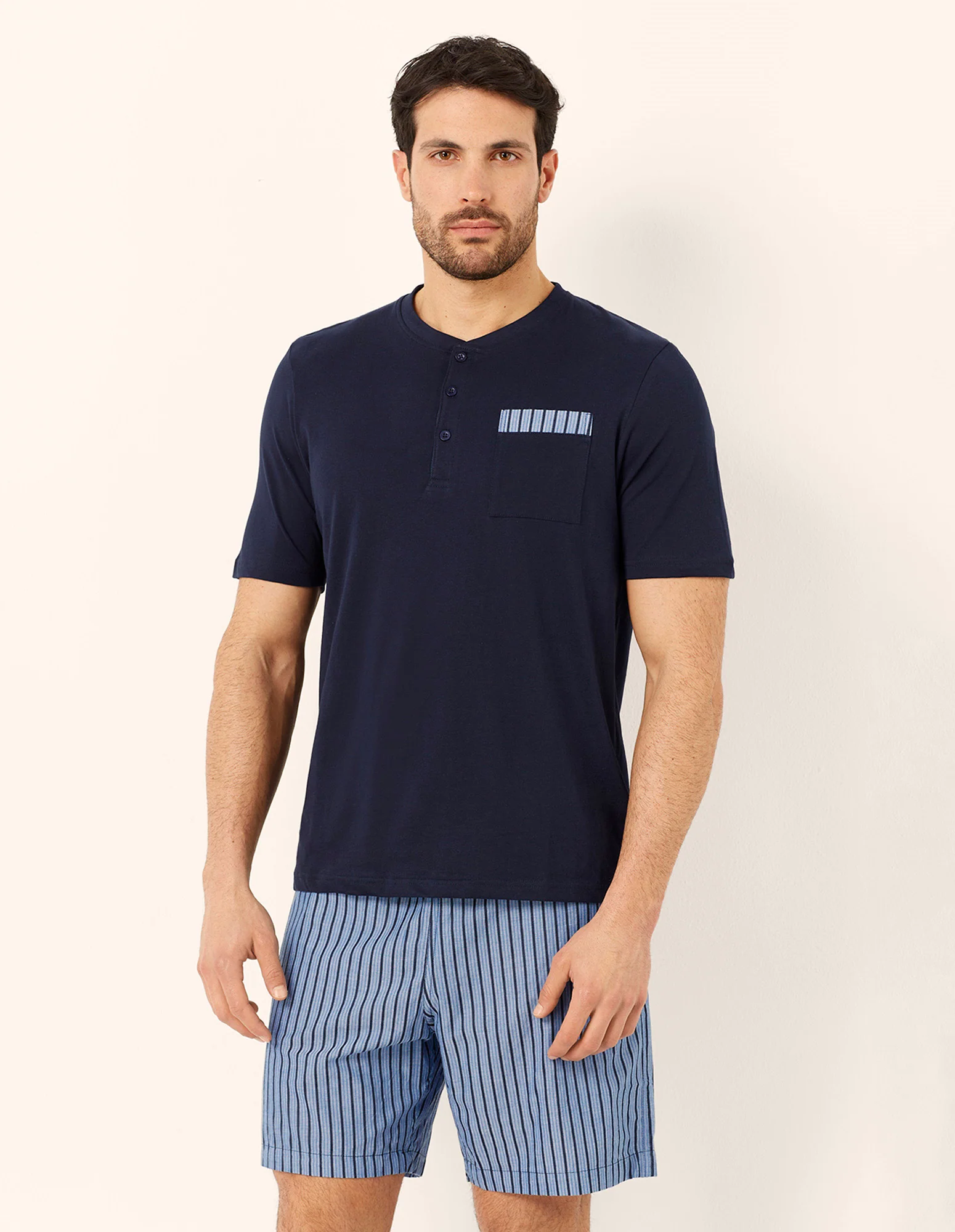 Pigiama corto in cotone con taschino Daily Pajamas - Image 2