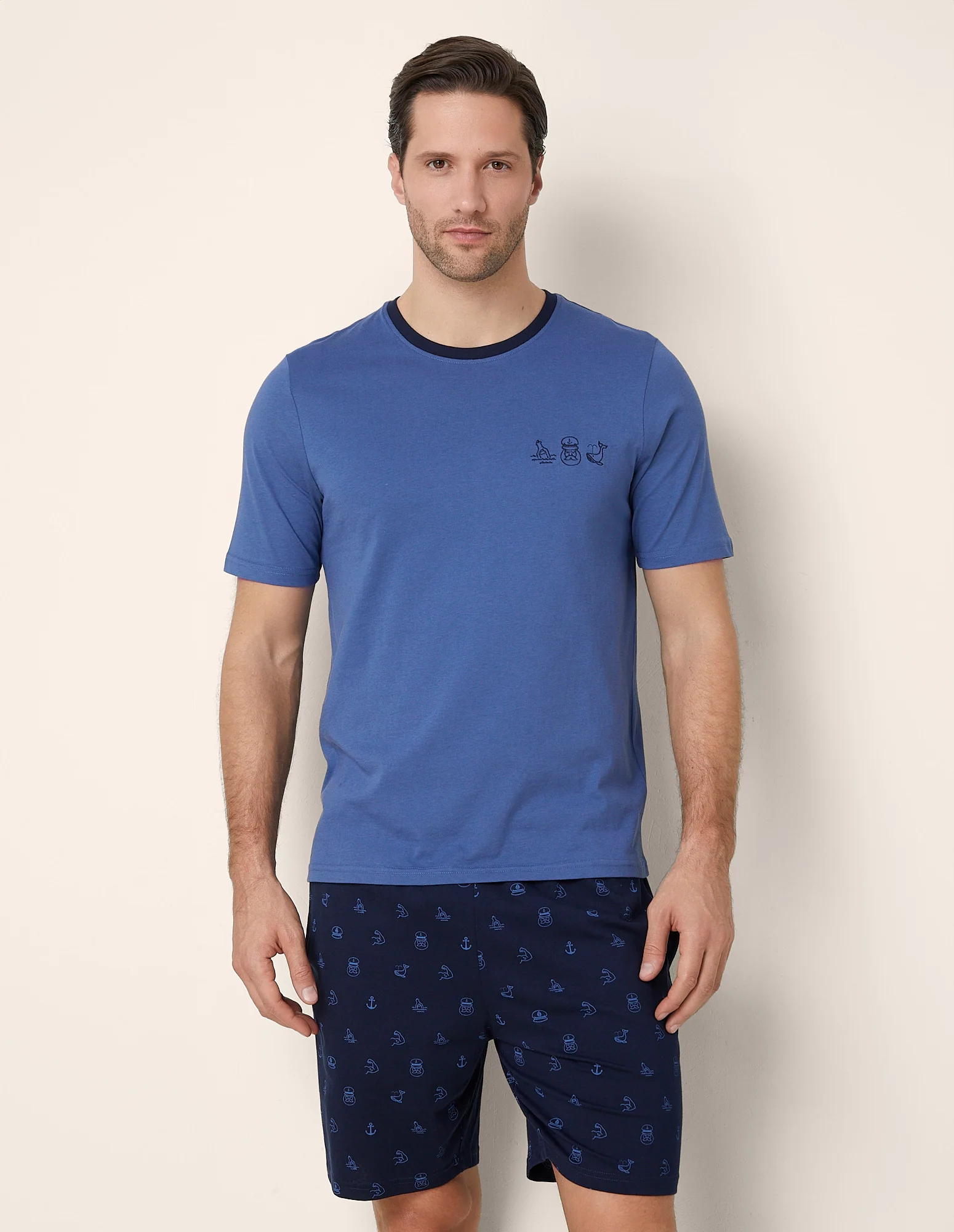 Pigiama corto uomo in jersey di cotone Daily Pajamas