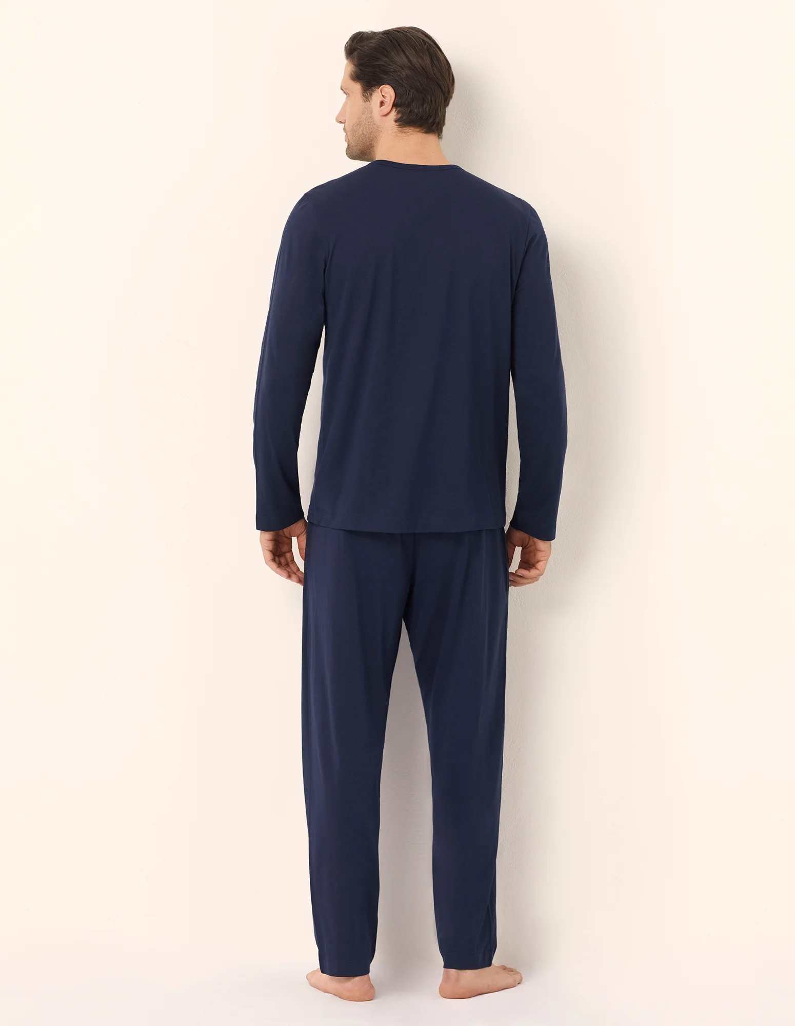 Pigiama lungo uomo in jersey di cotone Daily Pajamas - Image 2