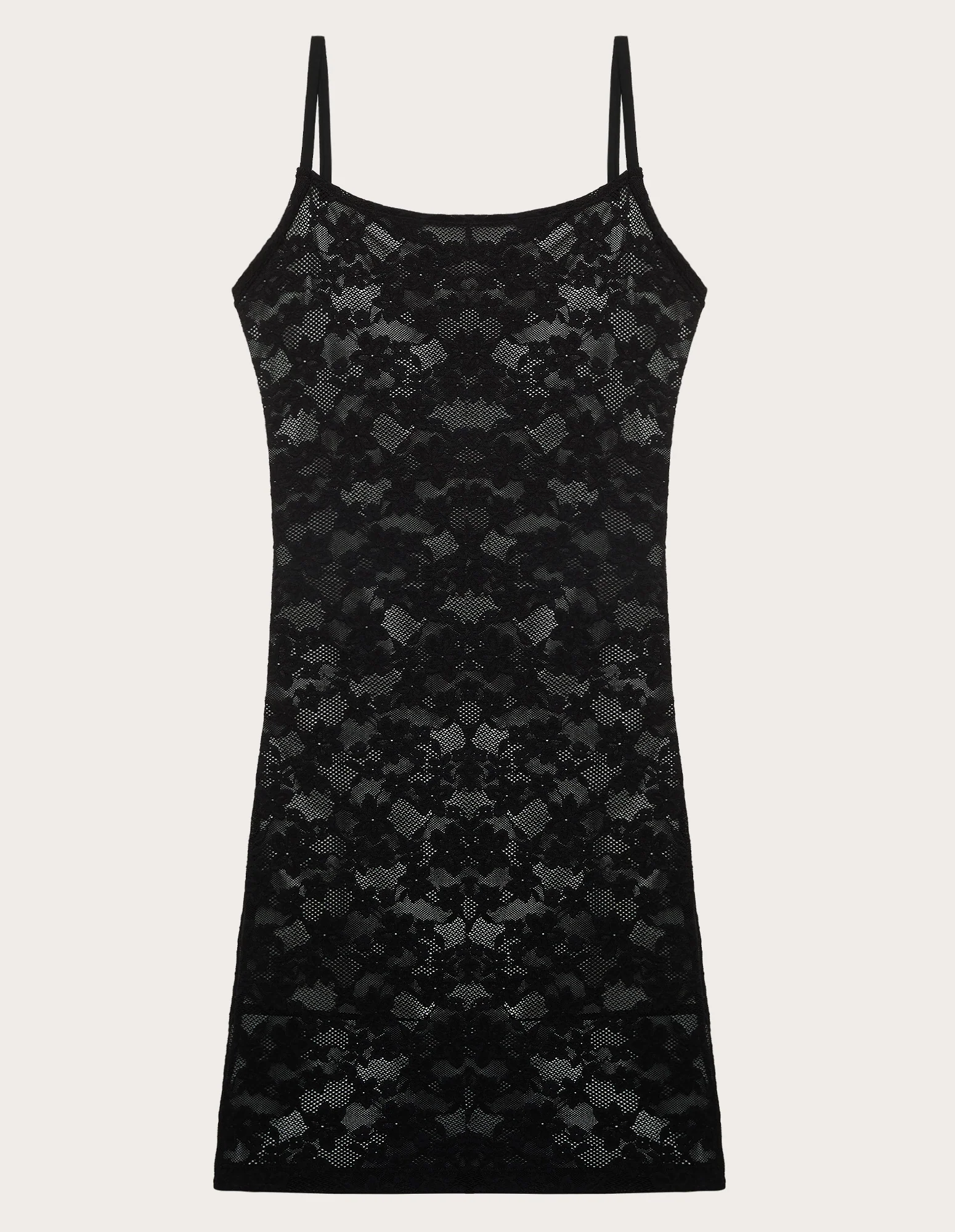 Sottoveste in pizzo elasticizzato nero Stretch Lace - Image 5