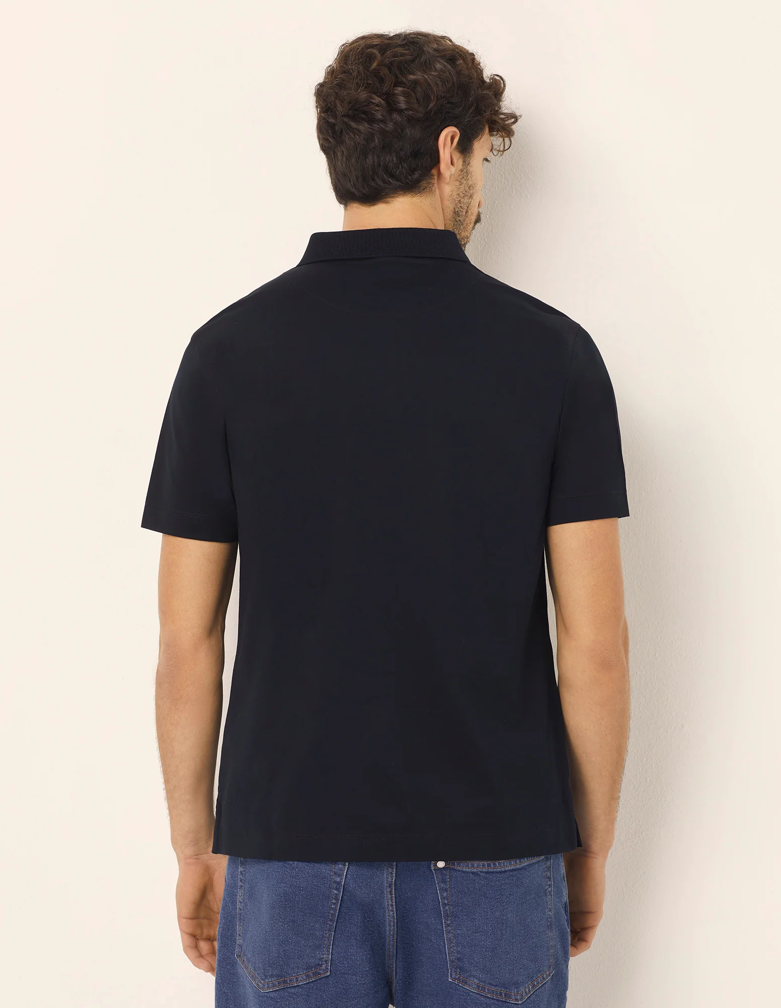 T-shirt taglio polo da uomo in cotone Premium Cotton - Image 13