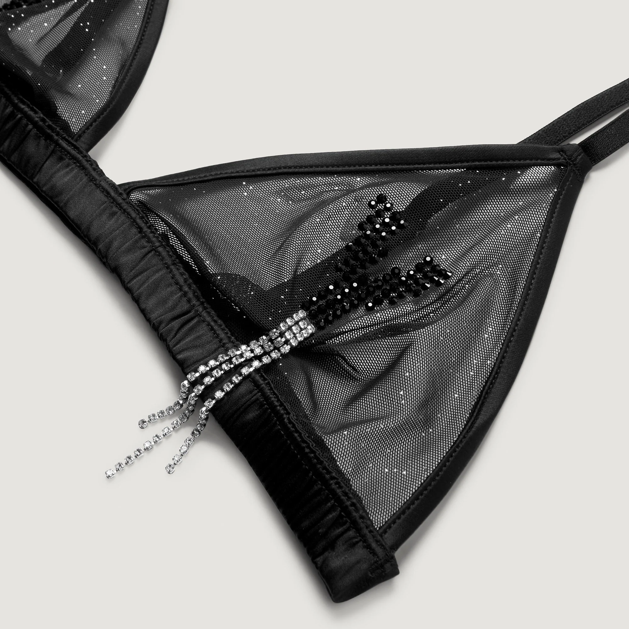 Triangolo con brillantini e dettagli in strass in velluto e tulle Privè - It Girl - Image 5